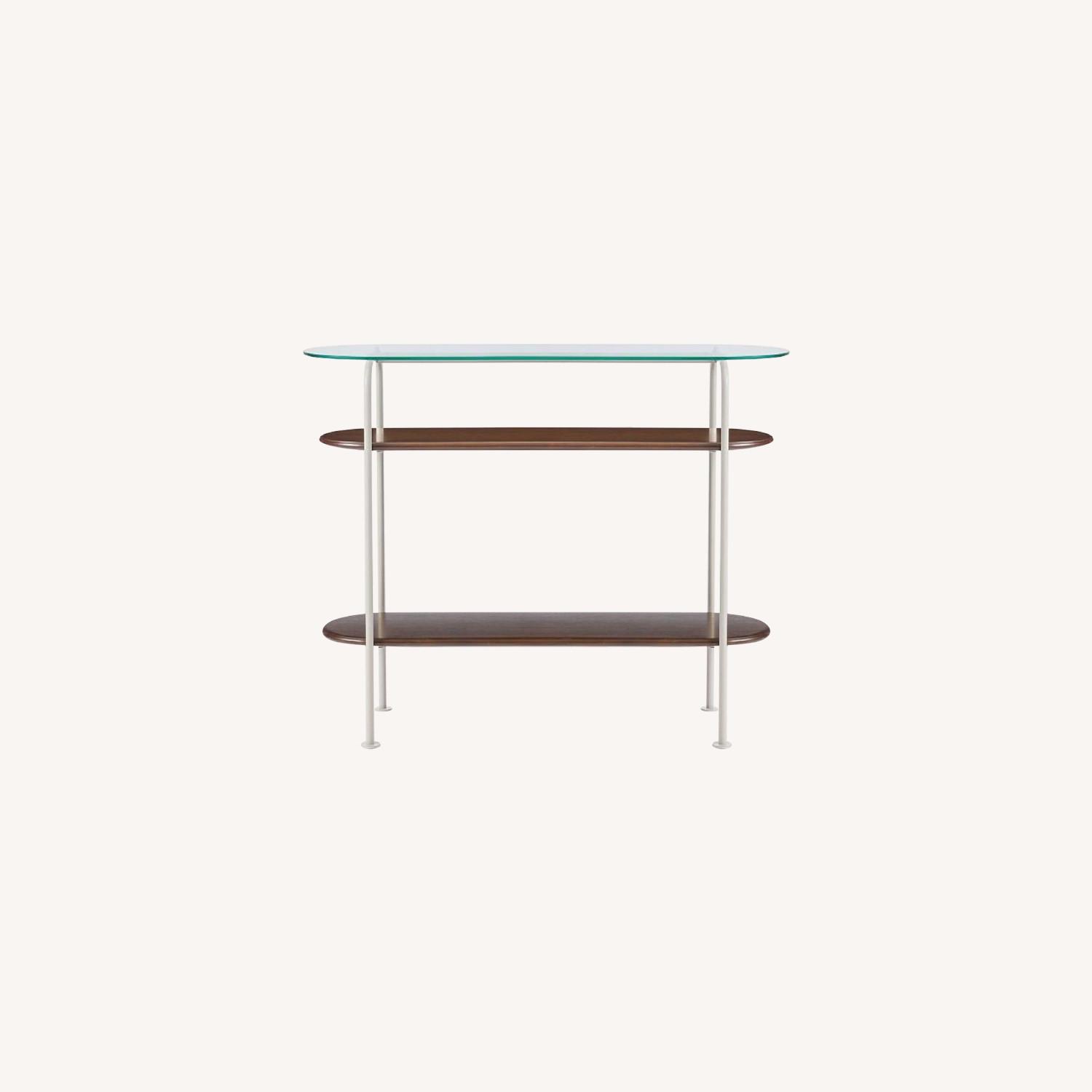 West Elm Ruby Wood & Glass Console - image-0