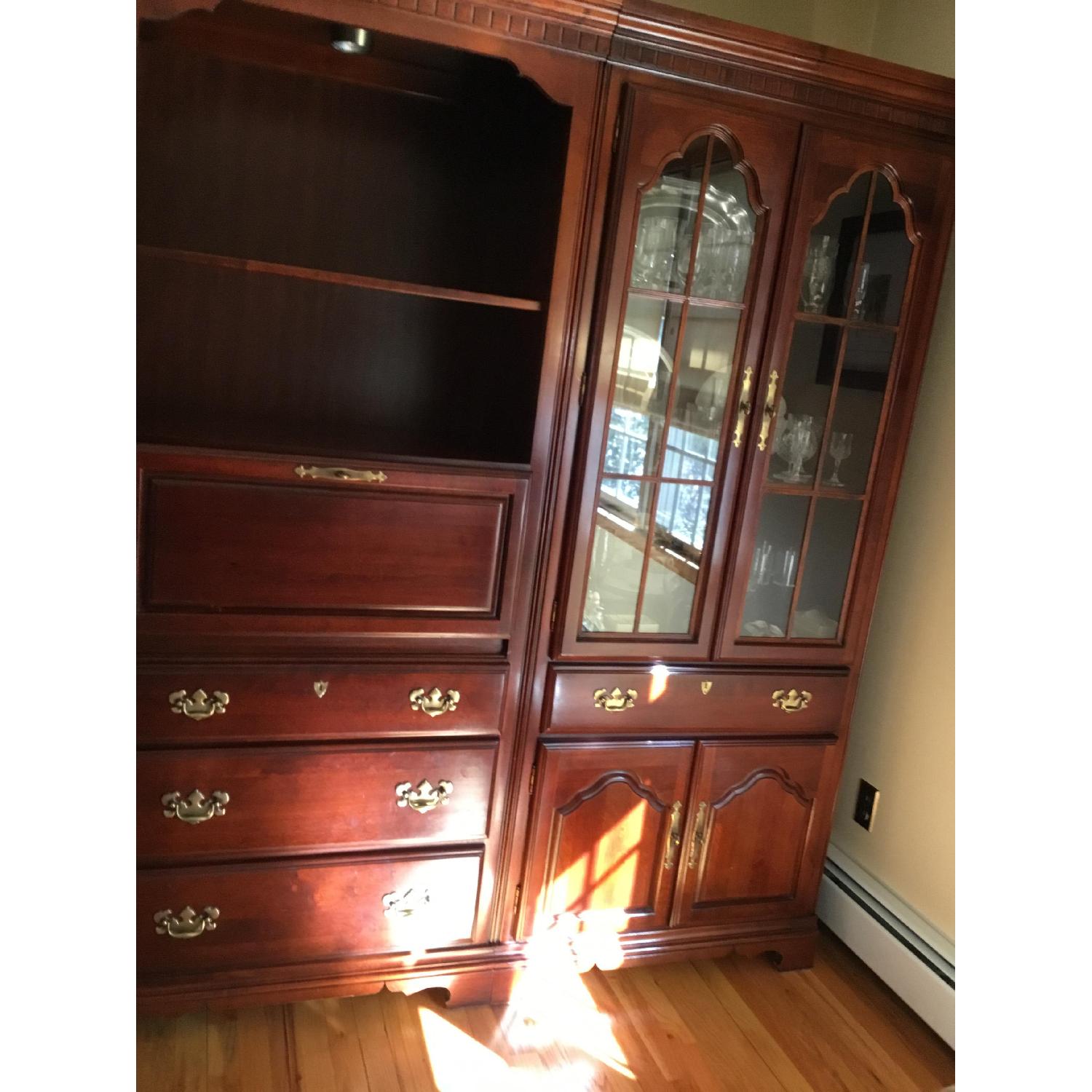 American Drew 2 Piece Cherry Oak Wood Wall Unit - image-1