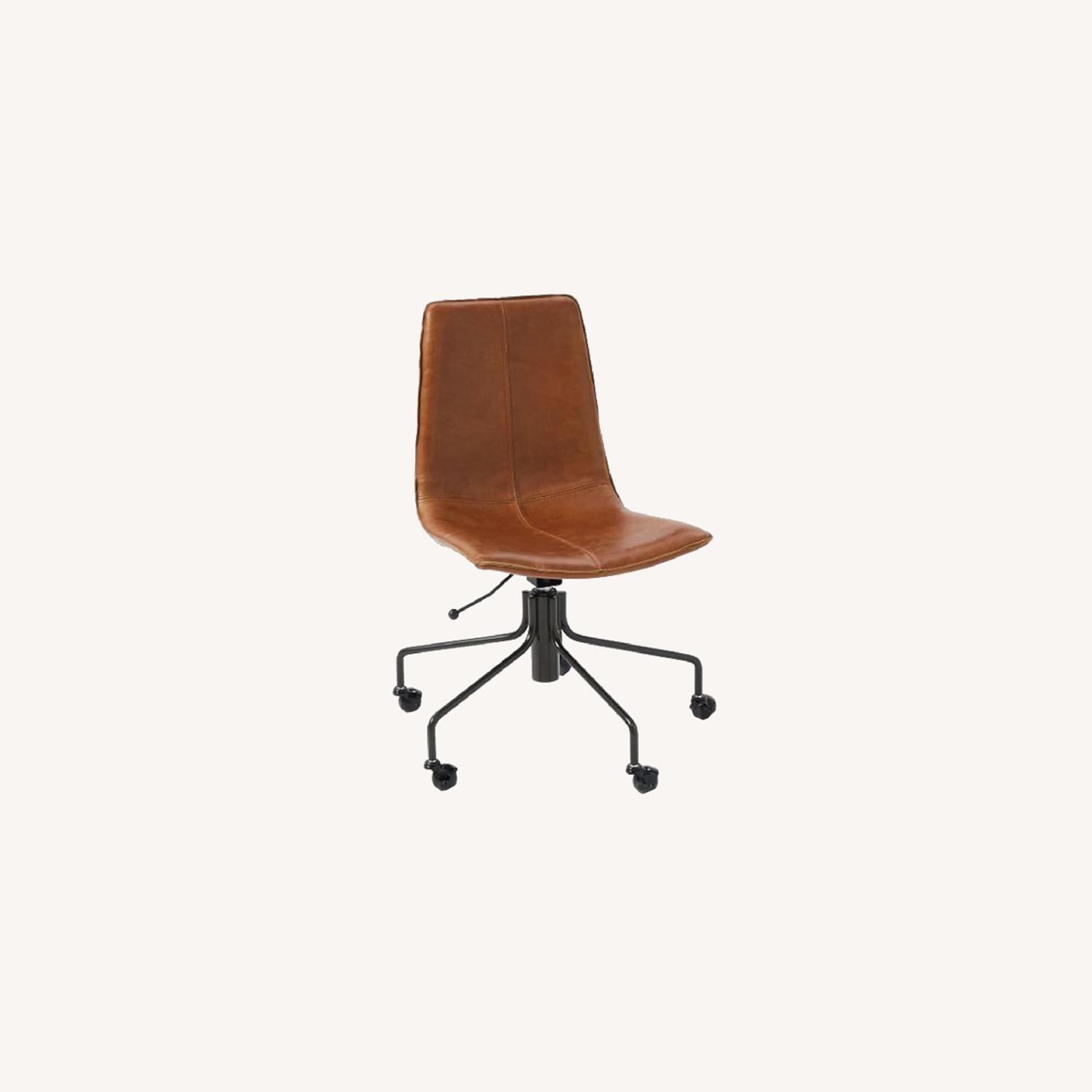 West Elm Slope Leather Office Chair - image-0