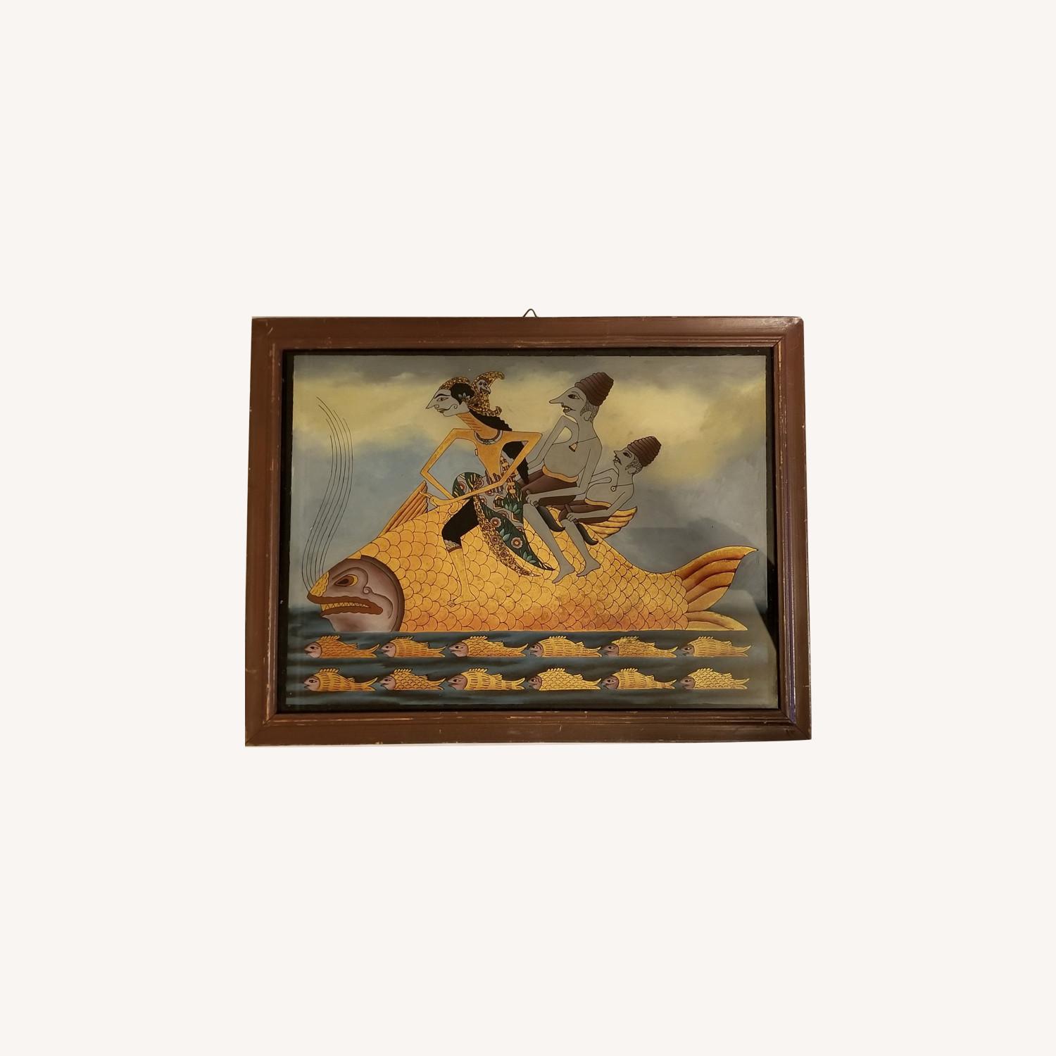 Early 20th Century Antique Javanese Reverse Glass Painting - image-0