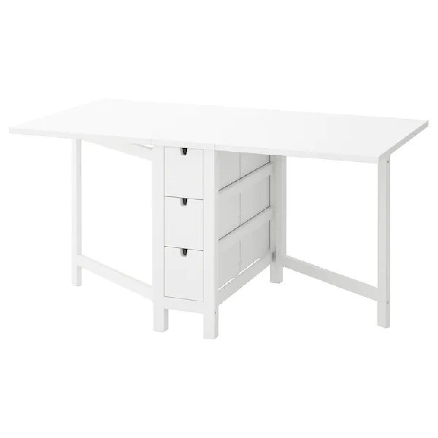 Ikea Norden White Gateleg Table - image-0