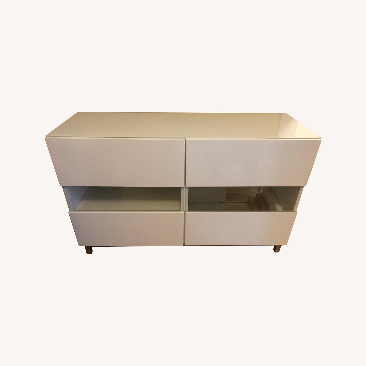 Ikea Besta White Media Storage Cabinet Aptdeco