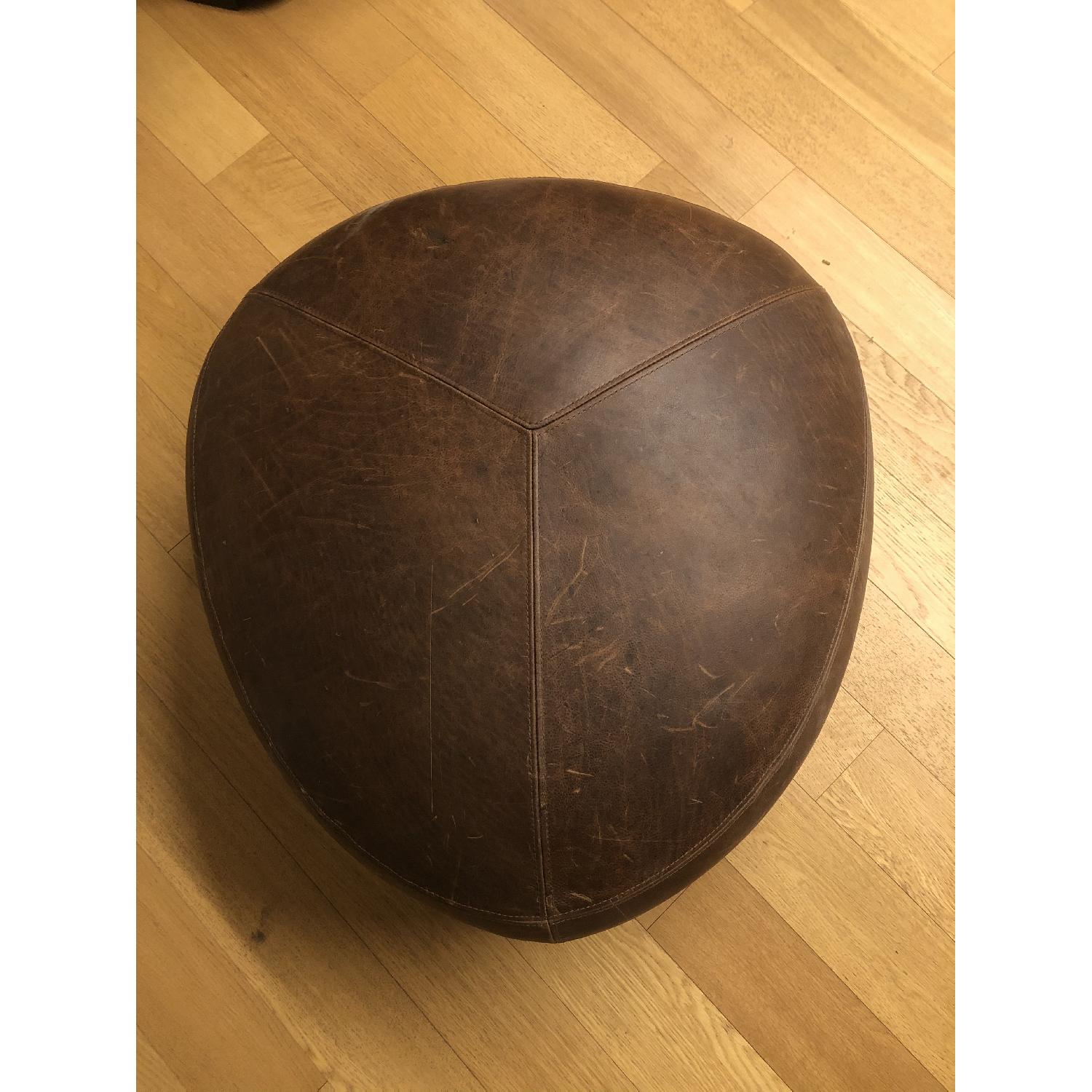 Article - Stone Rawhide Leather Brown Ottoman - image-3