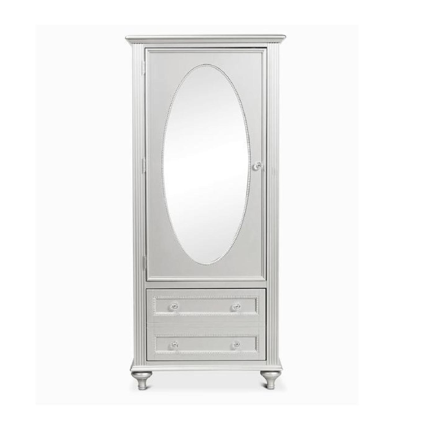 Raymour & Flanigan Chantilly Wardrobe w/ Oval Mirror - image-0