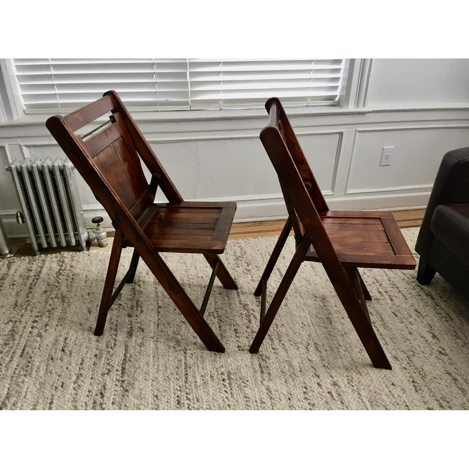 Vintage Wood Slat Folding Chairs - image-2