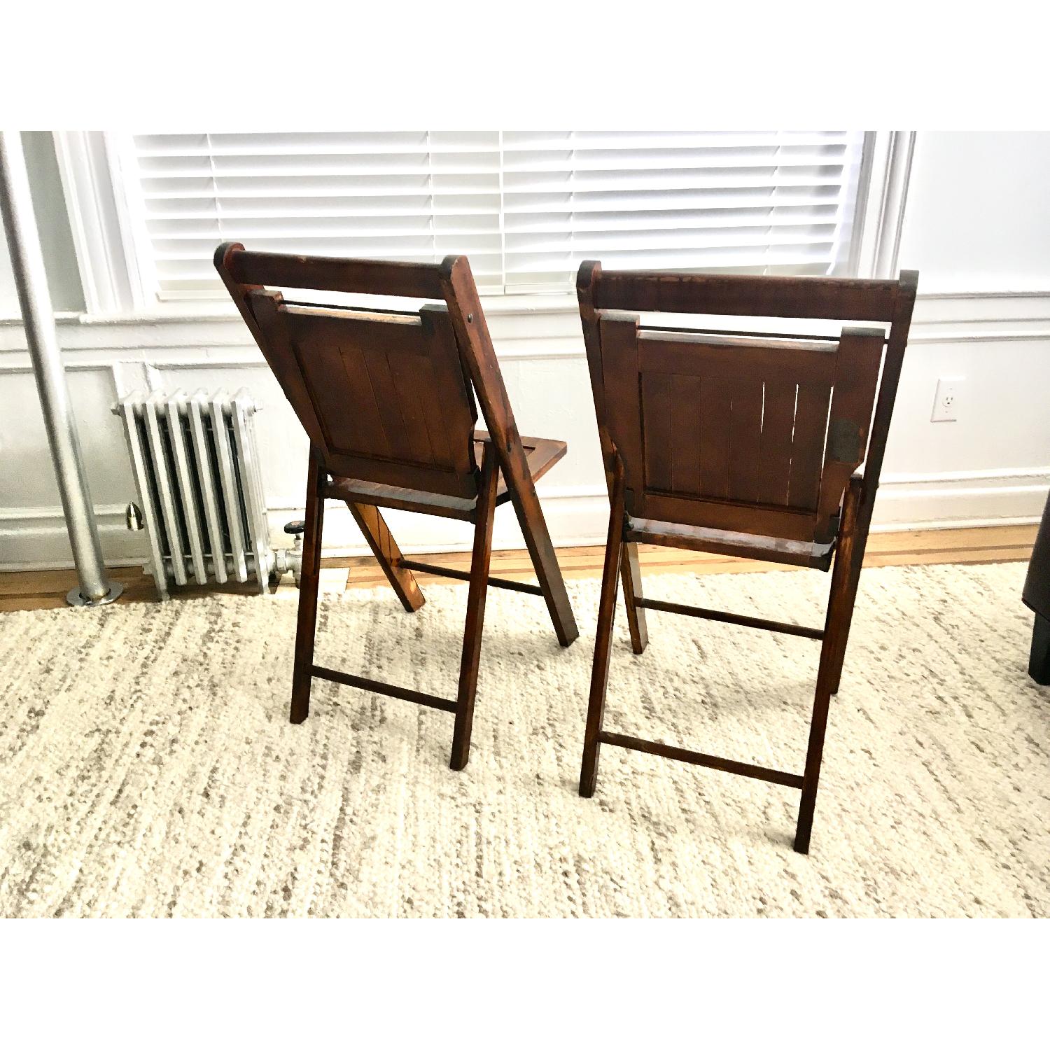 Vintage Wood Slat Folding Chairs - image-4