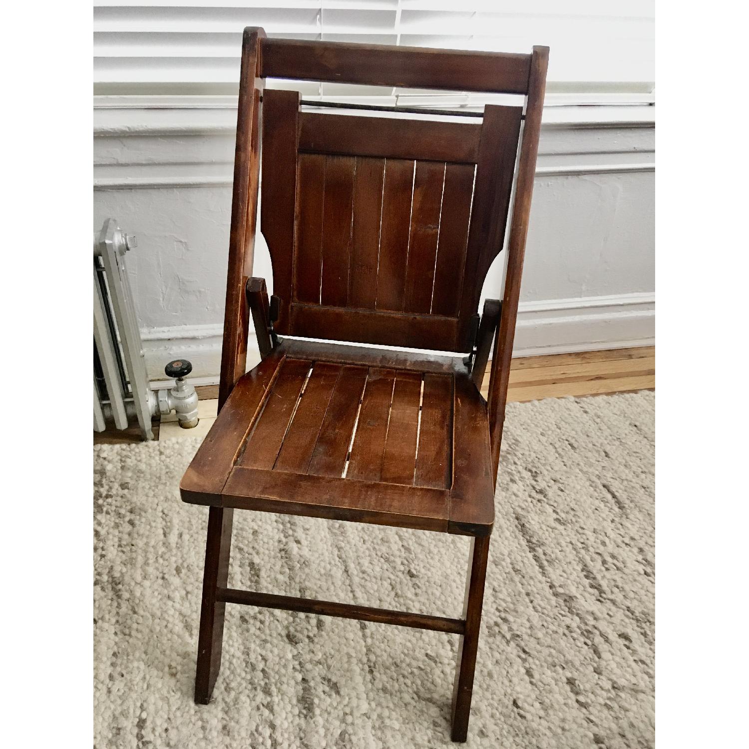 Vintage Wood Slat Folding Chairs - image-6