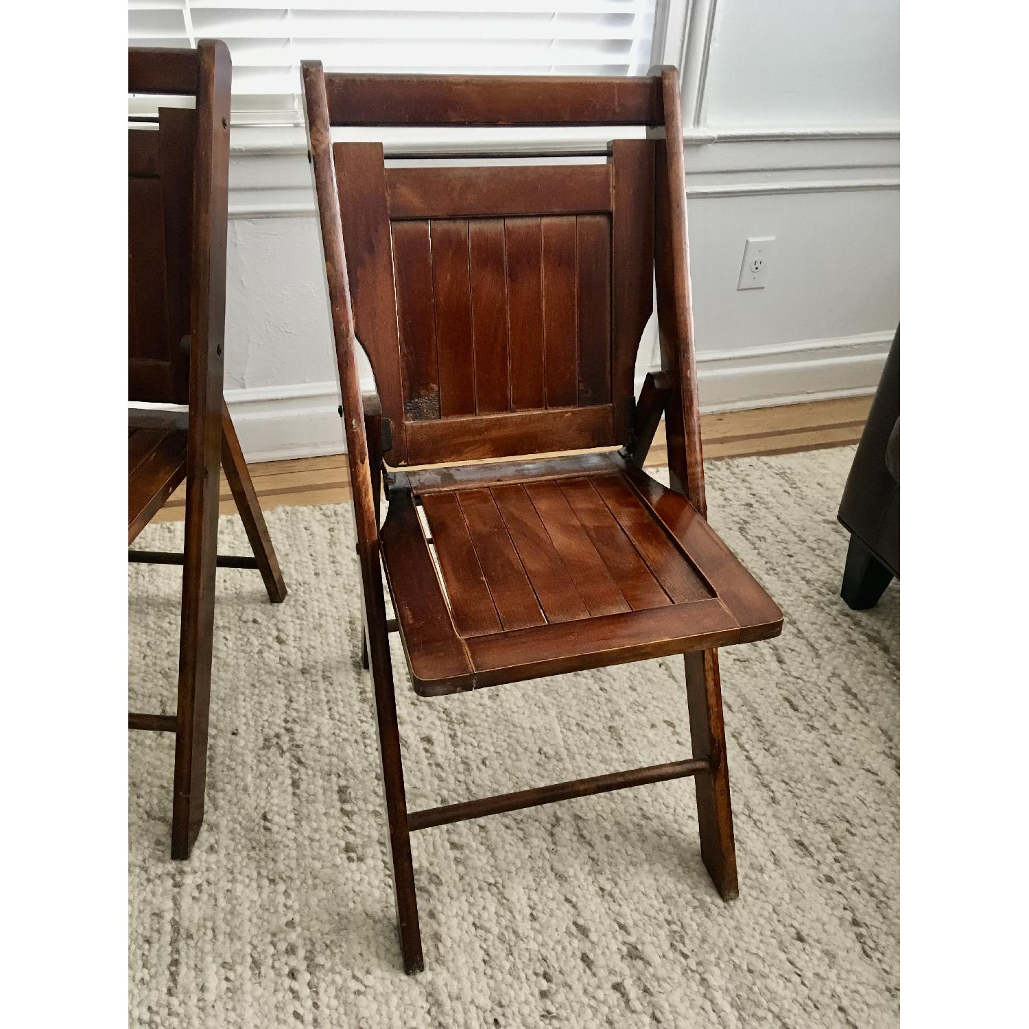 Vintage Wood Slat Folding Chairs - image-5