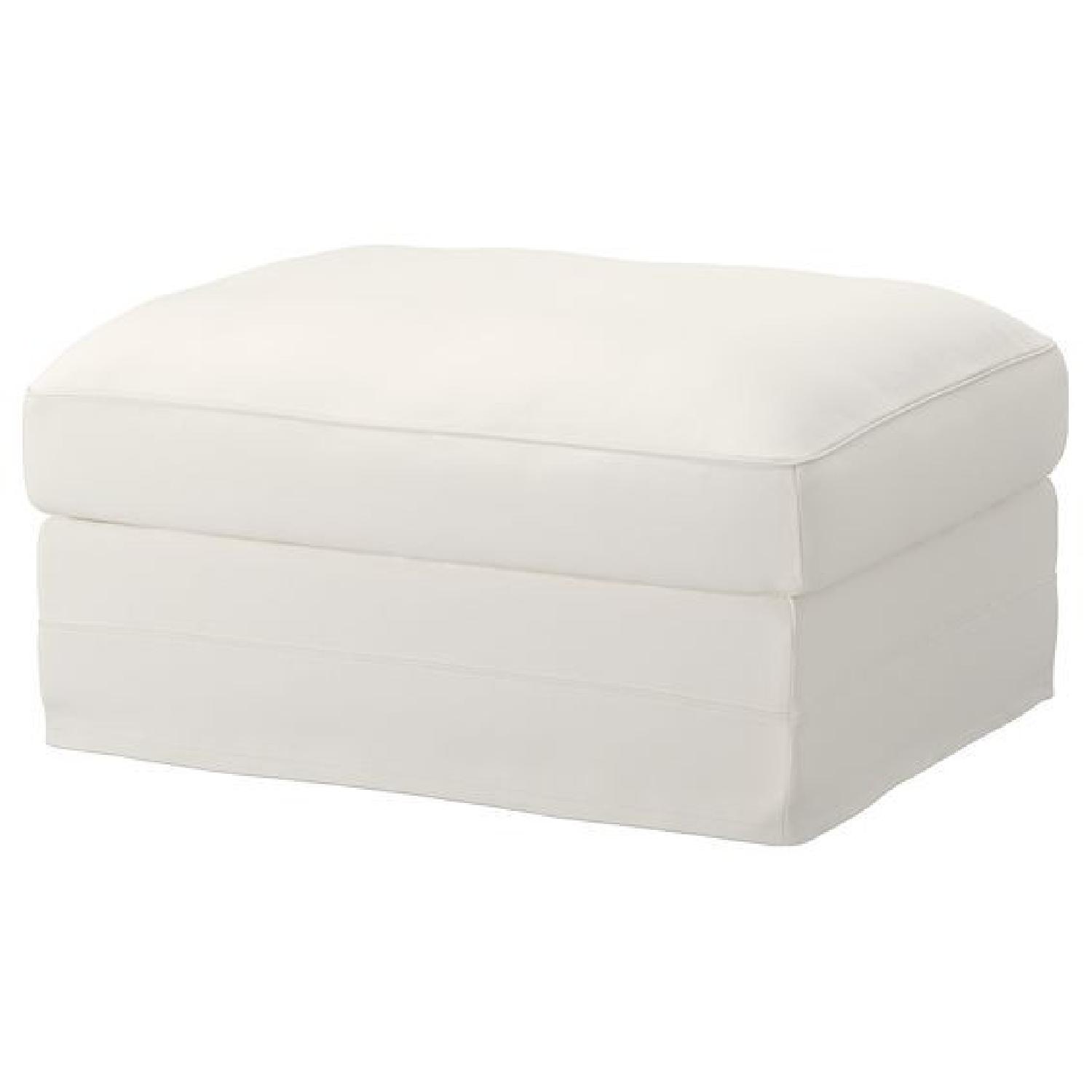 Ikea White Gronlid Armchair & Ottoman AptDeco