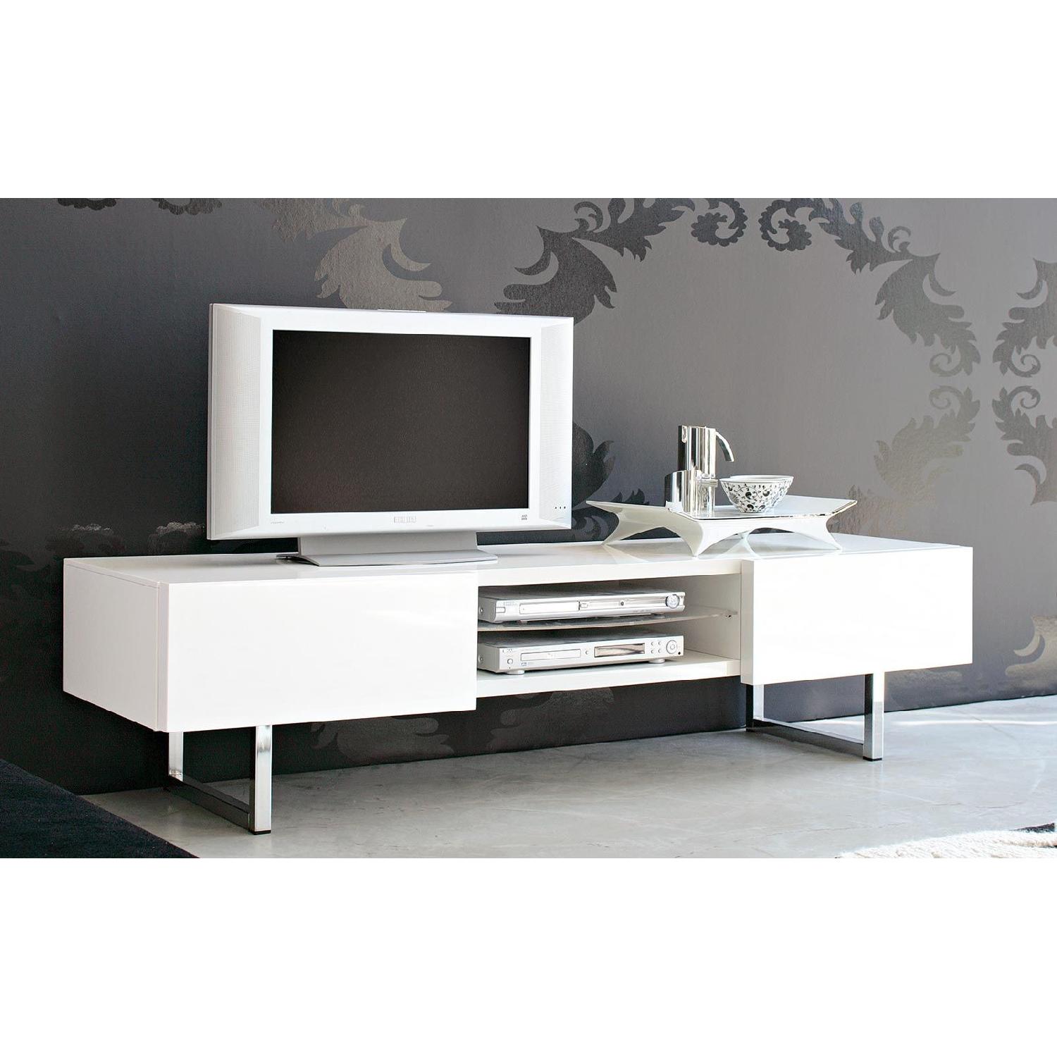 Calligaris Italian Low Profile White TV Stand - image-11