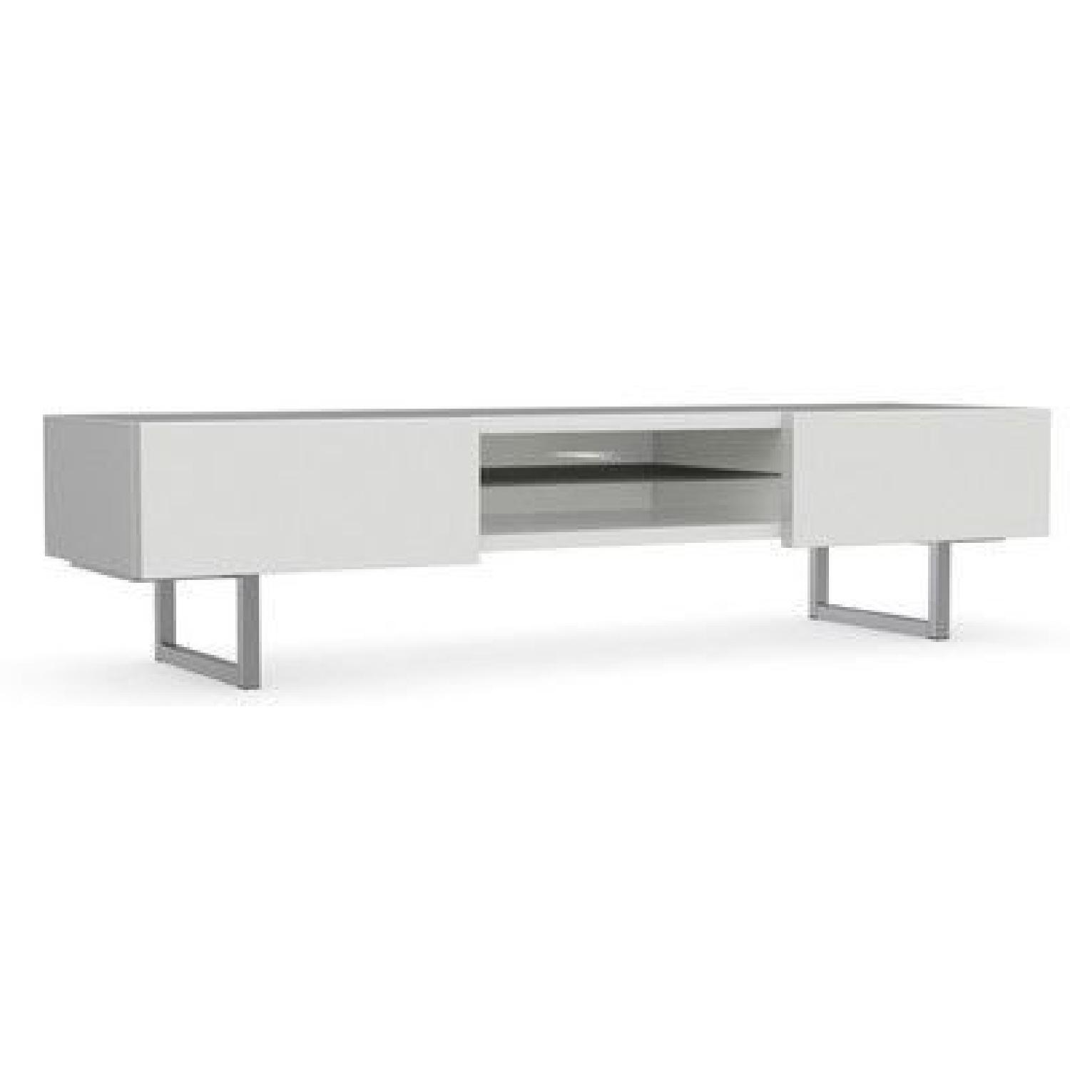 Calligaris Italian Low Profile White TV Stand - image-0