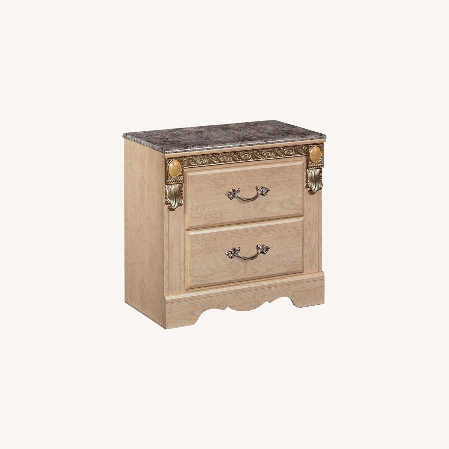 2Drawer Granite Top Bedside Tables AptDeco