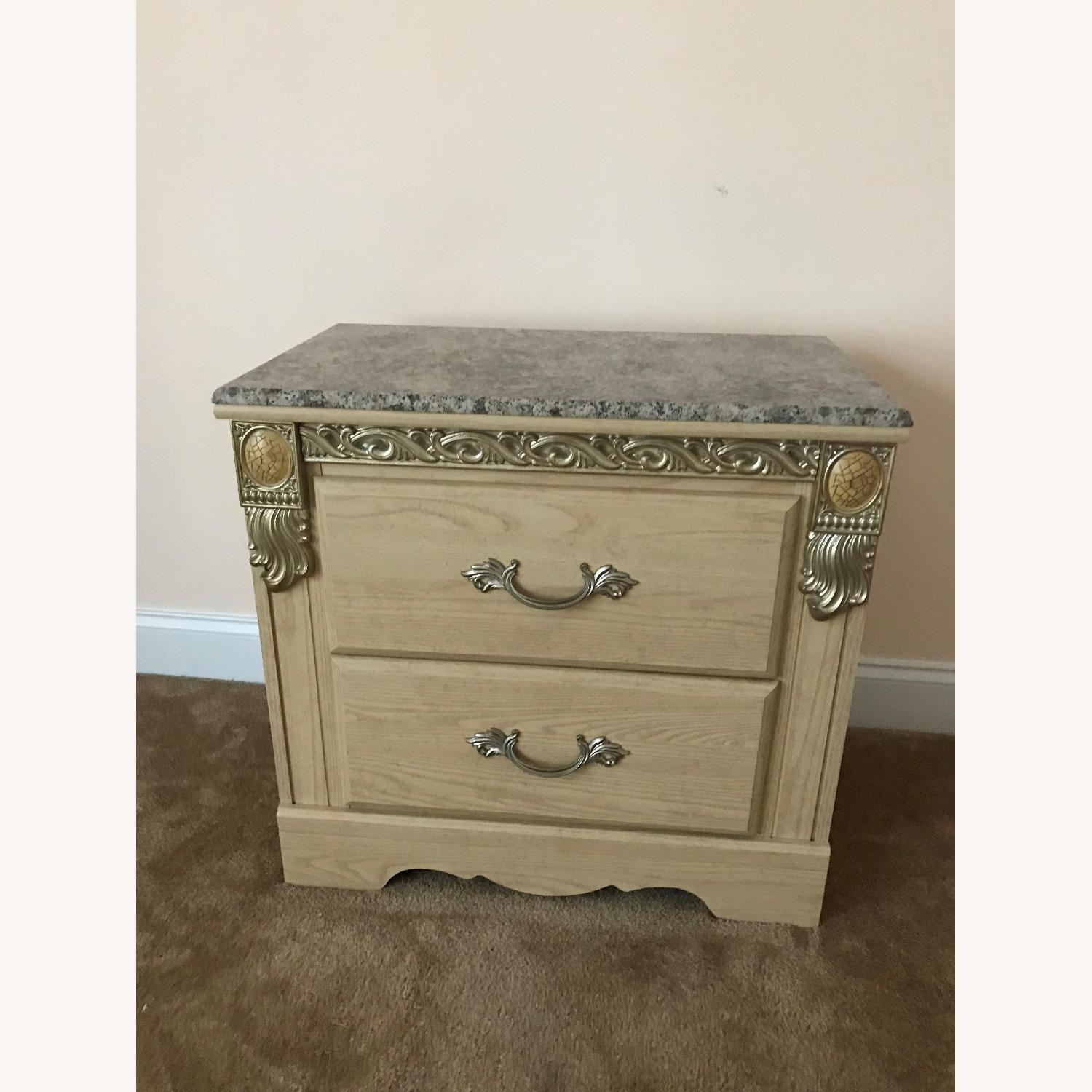 2-Drawer Granite Top Bedside Tables - image-2