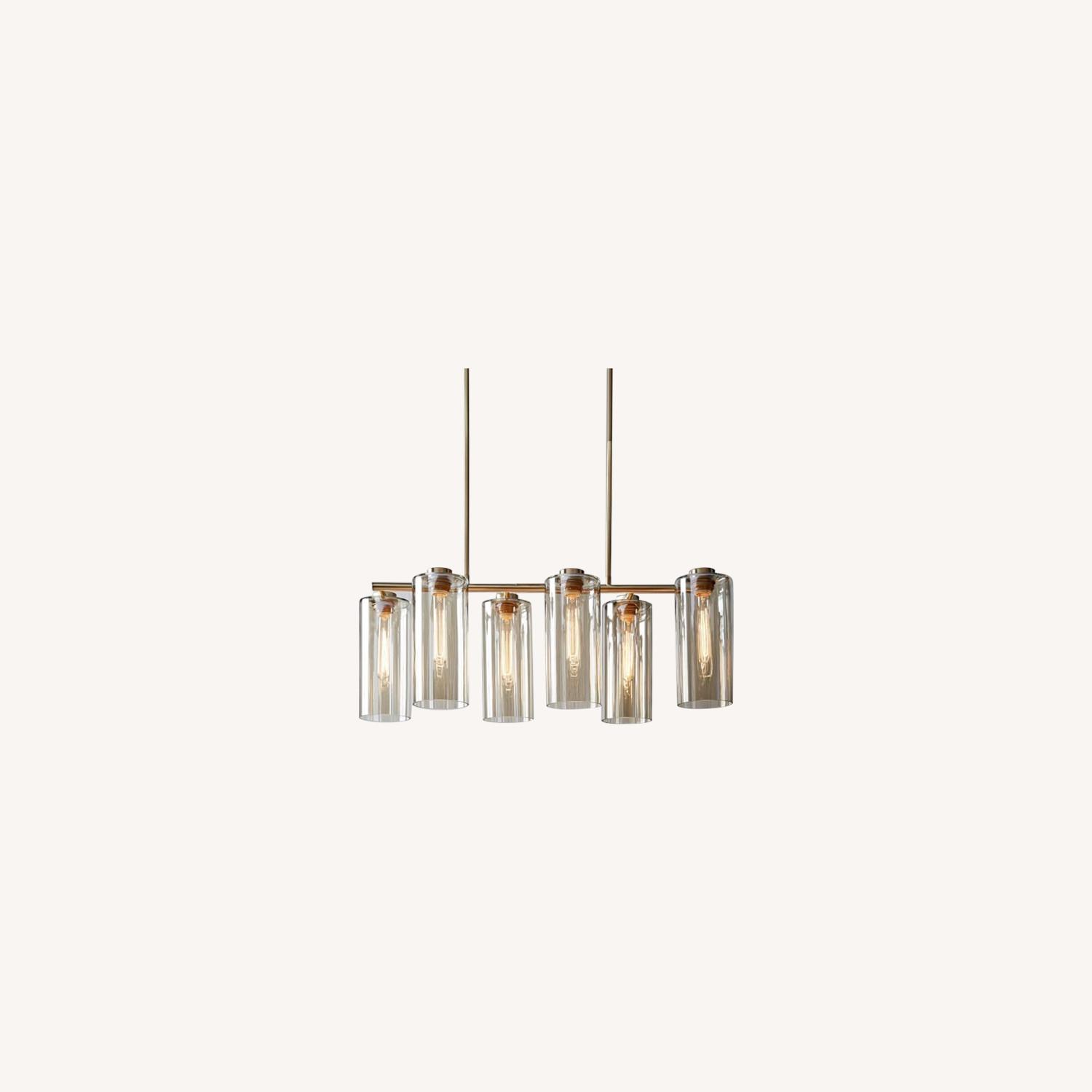 West Elm Glass Cylinder Chandelier AptDeco