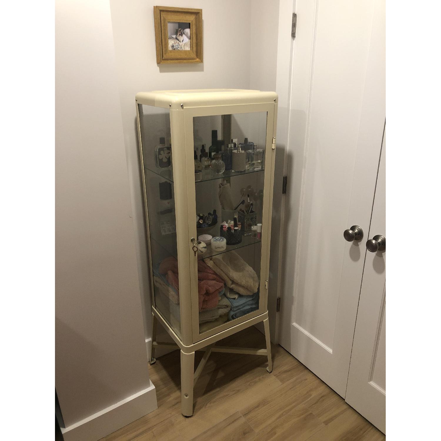 Ikea Fabrikor Glass-Door Beige Cabinet - image-3