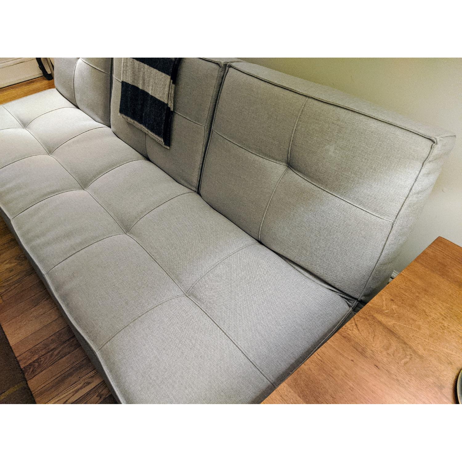 Room & Board Gray & Chrome Eden Convertible Sleeper Sofa - image-4