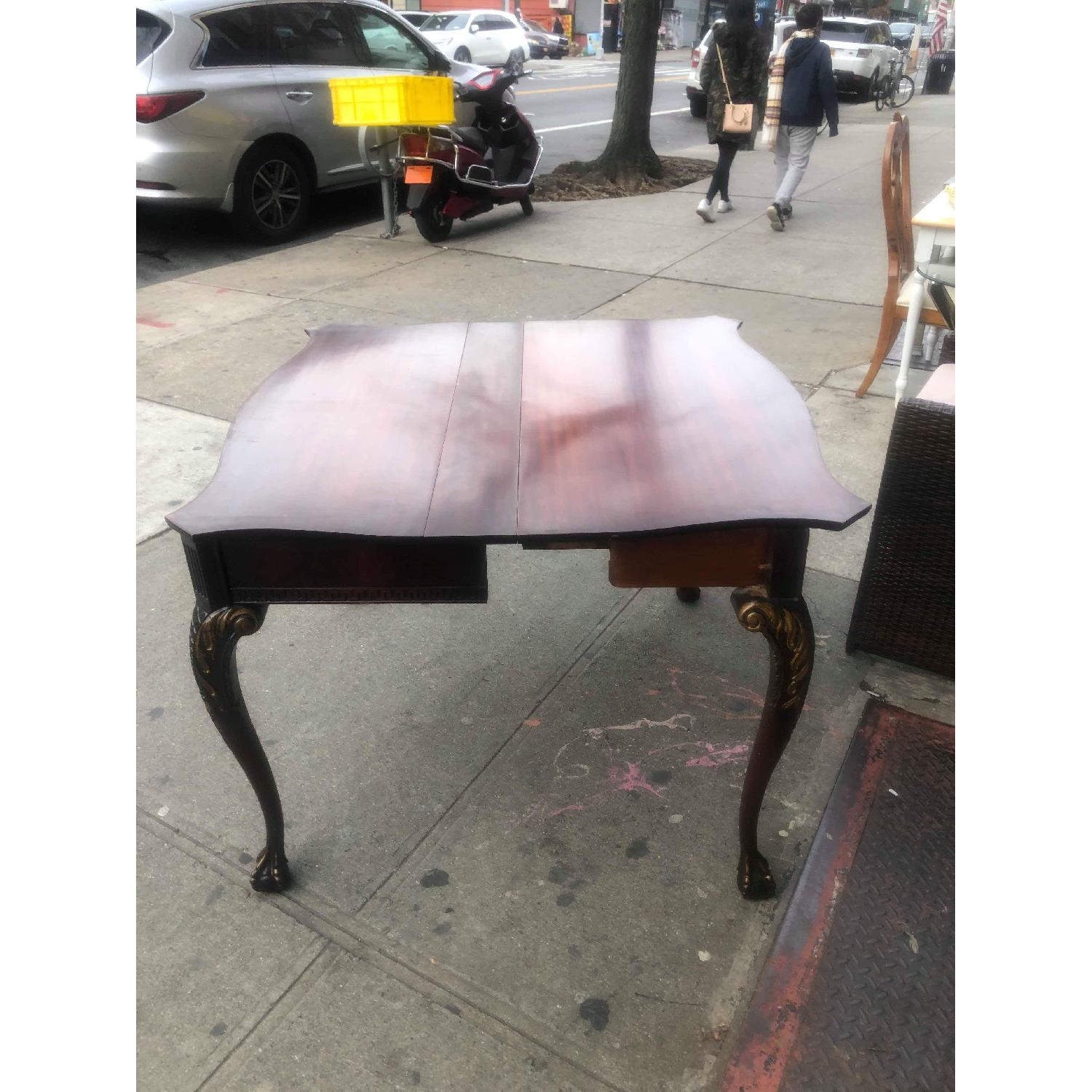 Antique Chippendale Style Extendable Mahogany Dining Table - image-13