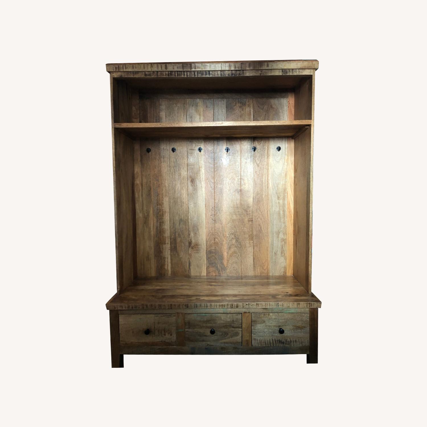 Home Depot Solid Oak Hall Tree AptDeco