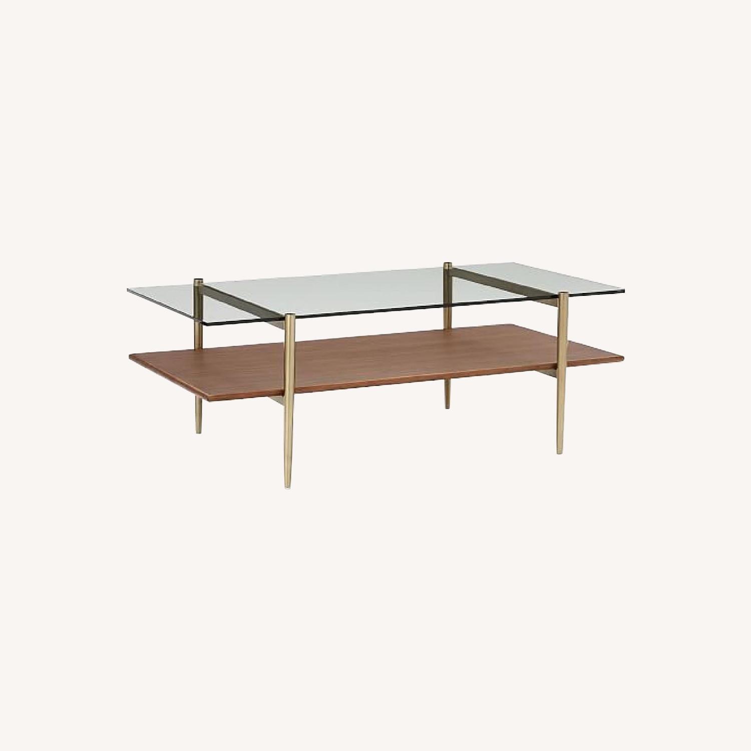 West Elm Mid-Century Art Display Coffee Table in Walnut - image-0