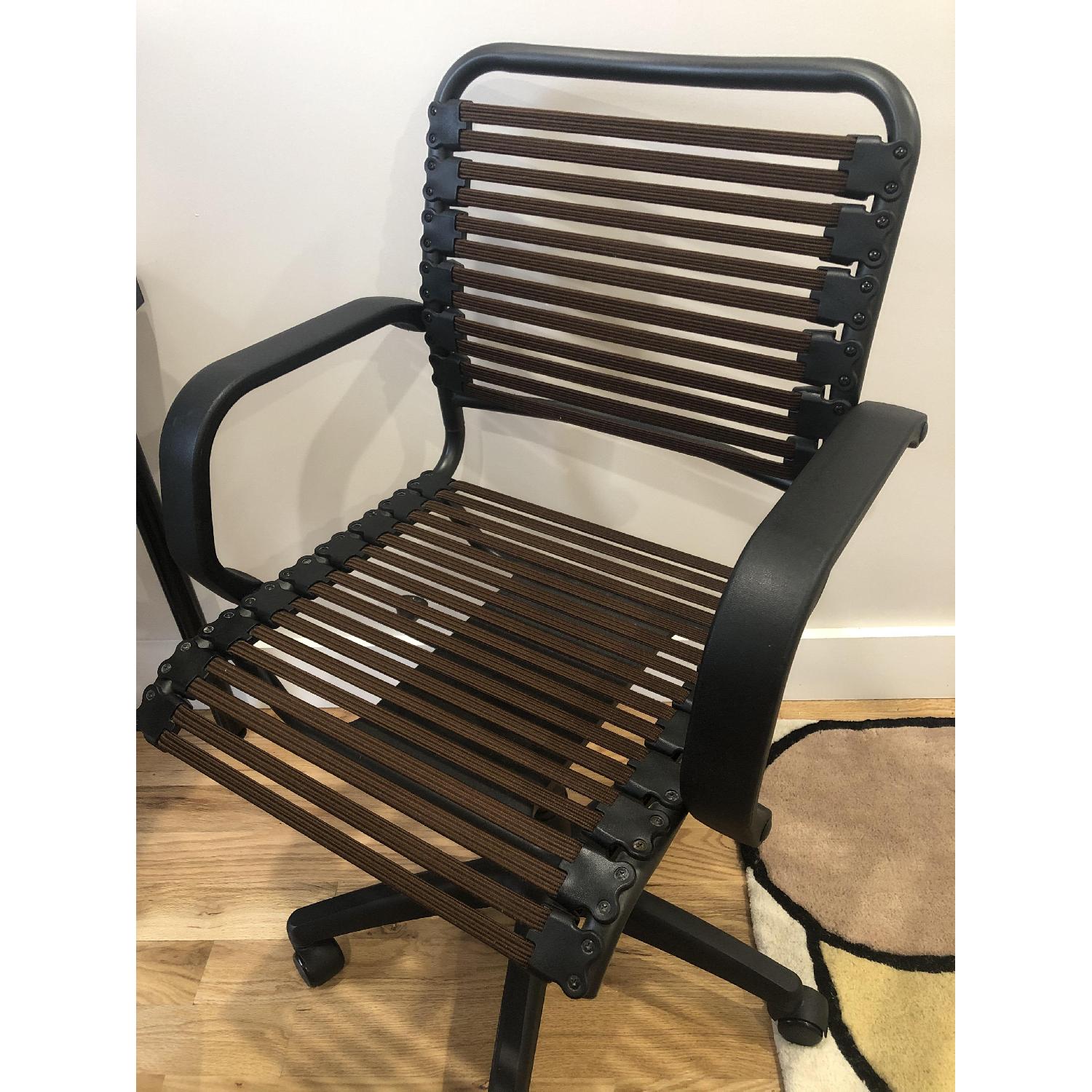 Container Store Black Flat Bungee Office Chair w/ Arms - image-3