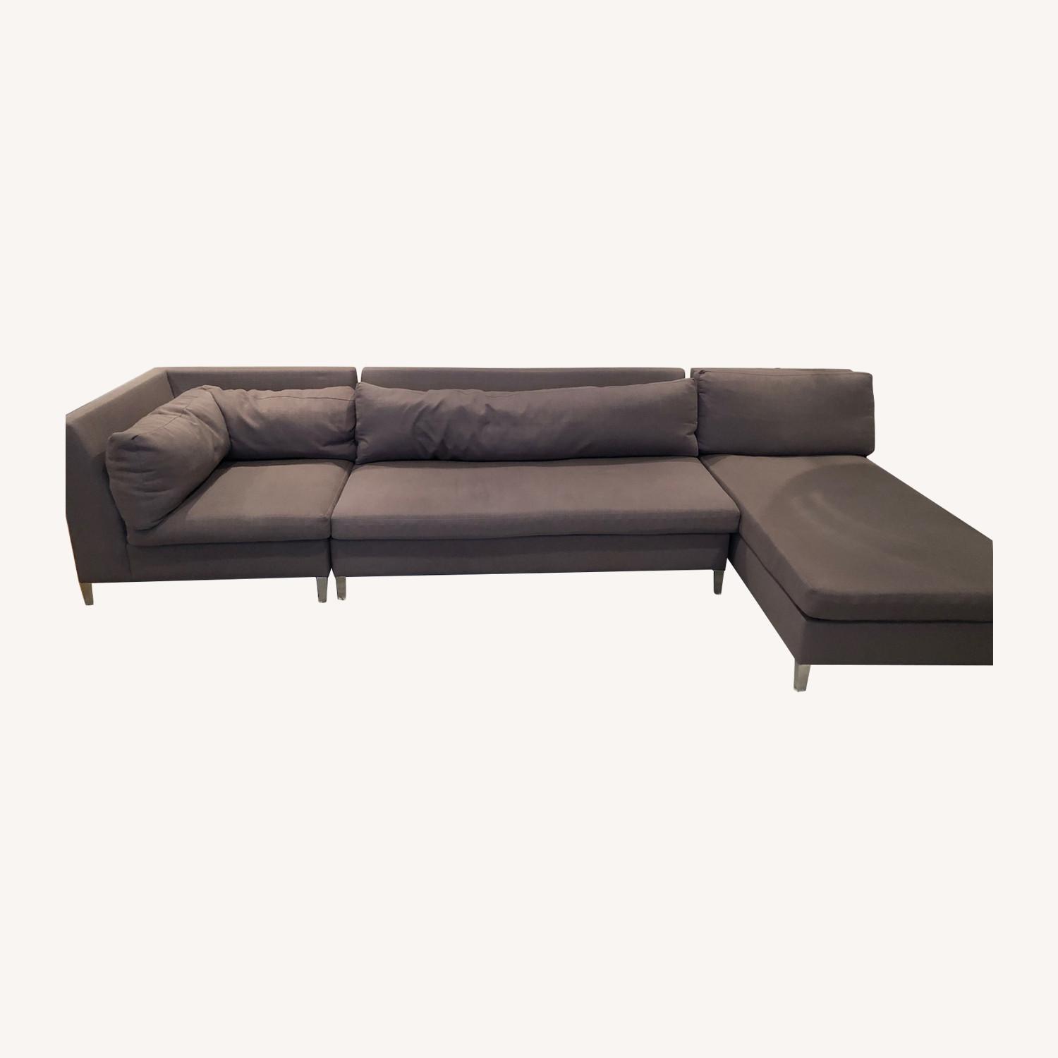 CB2 Grey Fabric 3-Piece Sectional Sofa - image-0