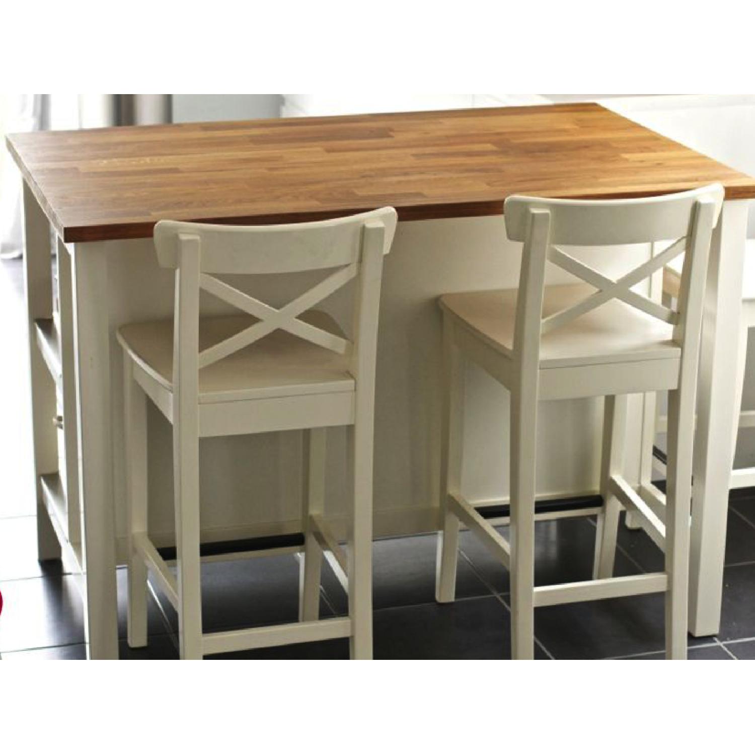 Ikea Stenstorp Kitchen Island w/ 2 Bar Stools - image-2