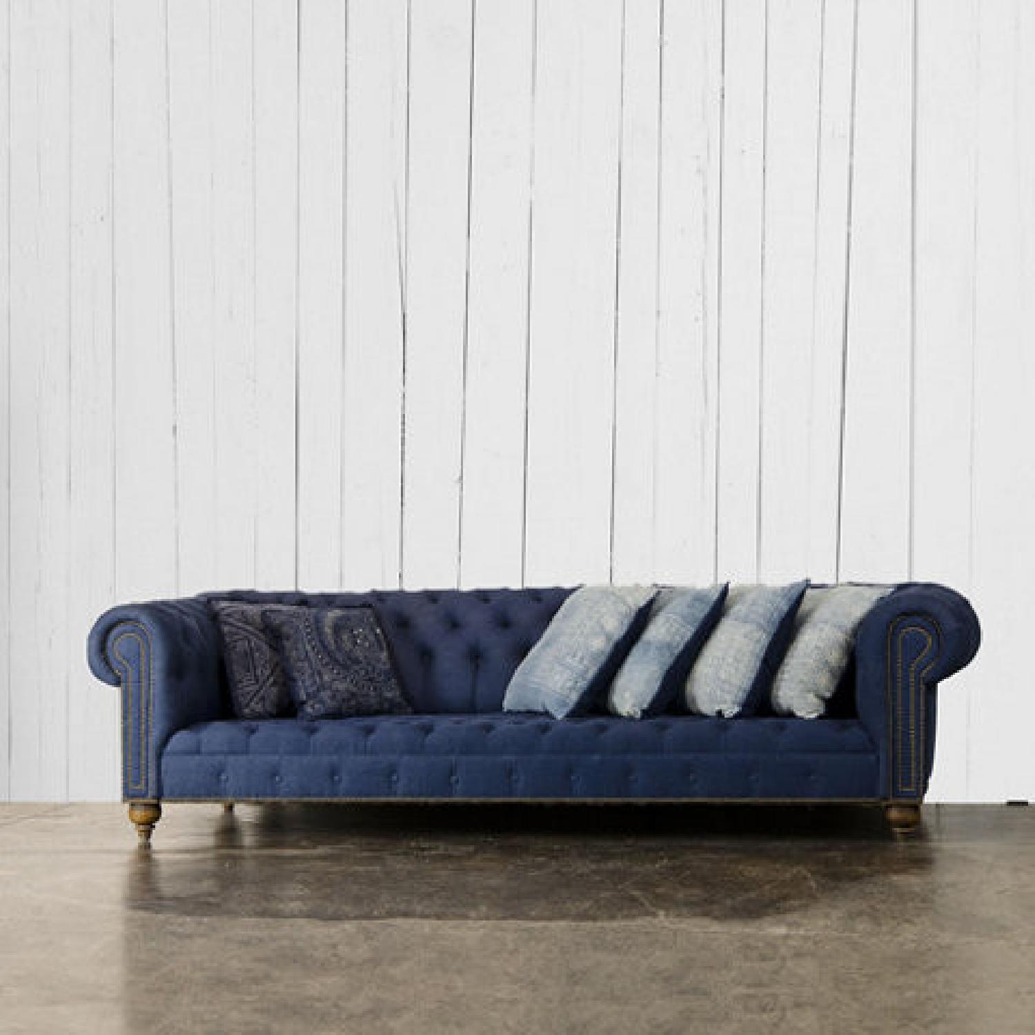 Ralph Lauren English Chesterfield Denim Sofa - image-7