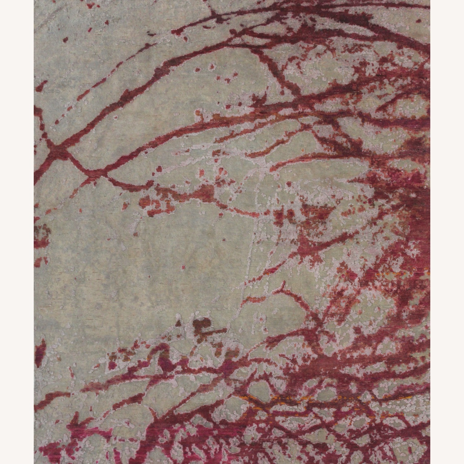 Hand-Knotted Wool & Silk Abstract Organic Woven Rug - image-0
