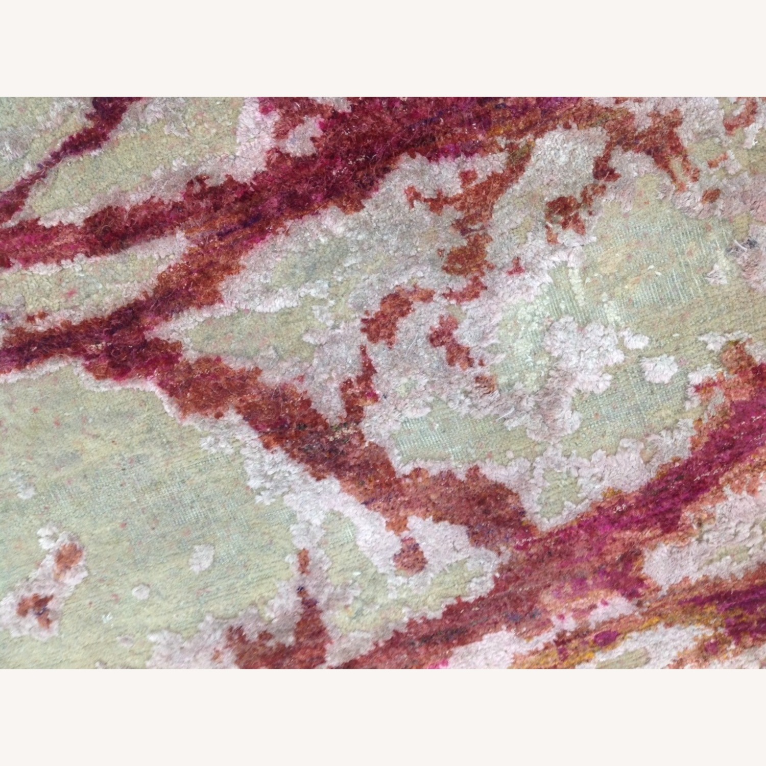Hand-Knotted Wool & Silk Abstract Organic Woven Rug - image-2