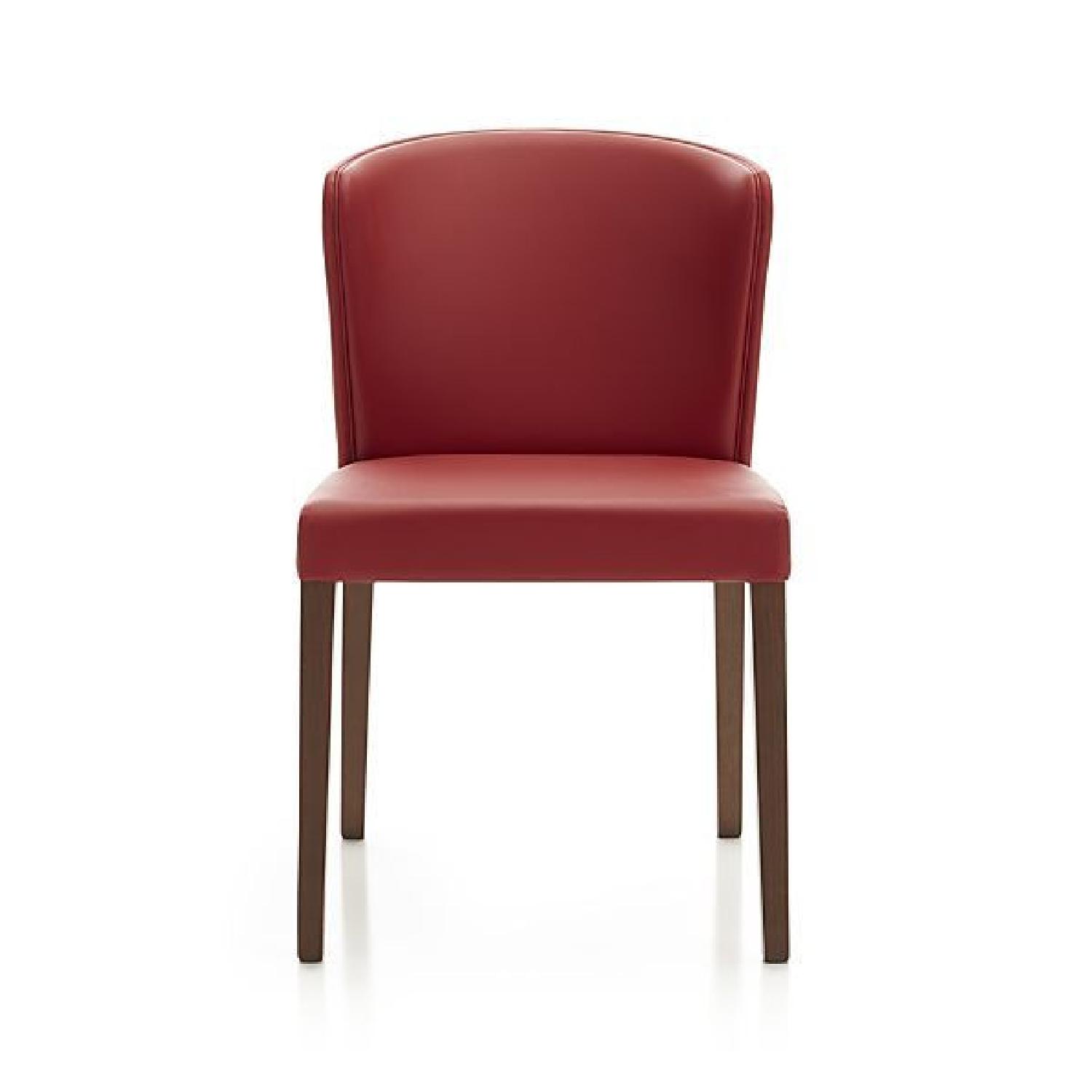Crate & Barrel Curran Red Leather Dining Chair AptDeco