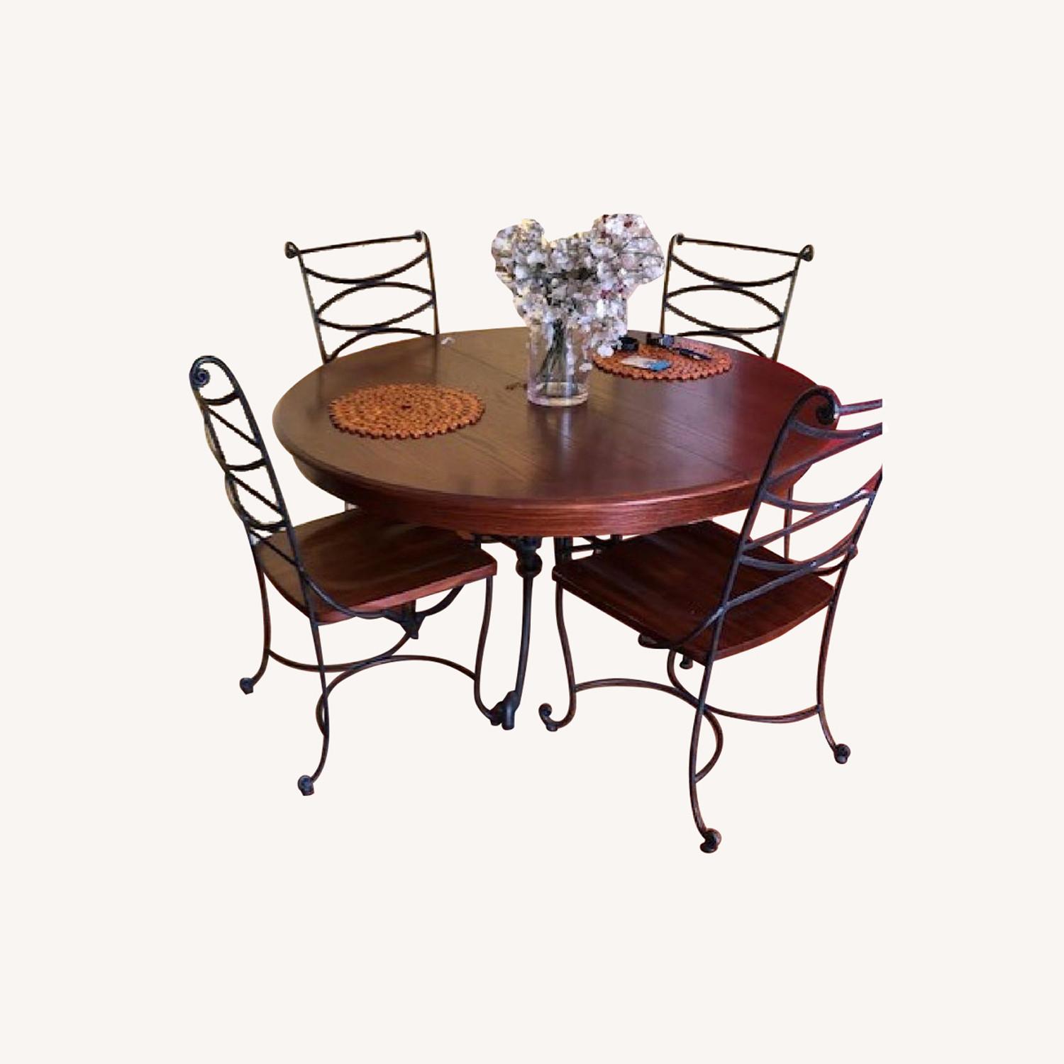 Solid Wood Dining Table w/ 4 Chairs - AptDeco