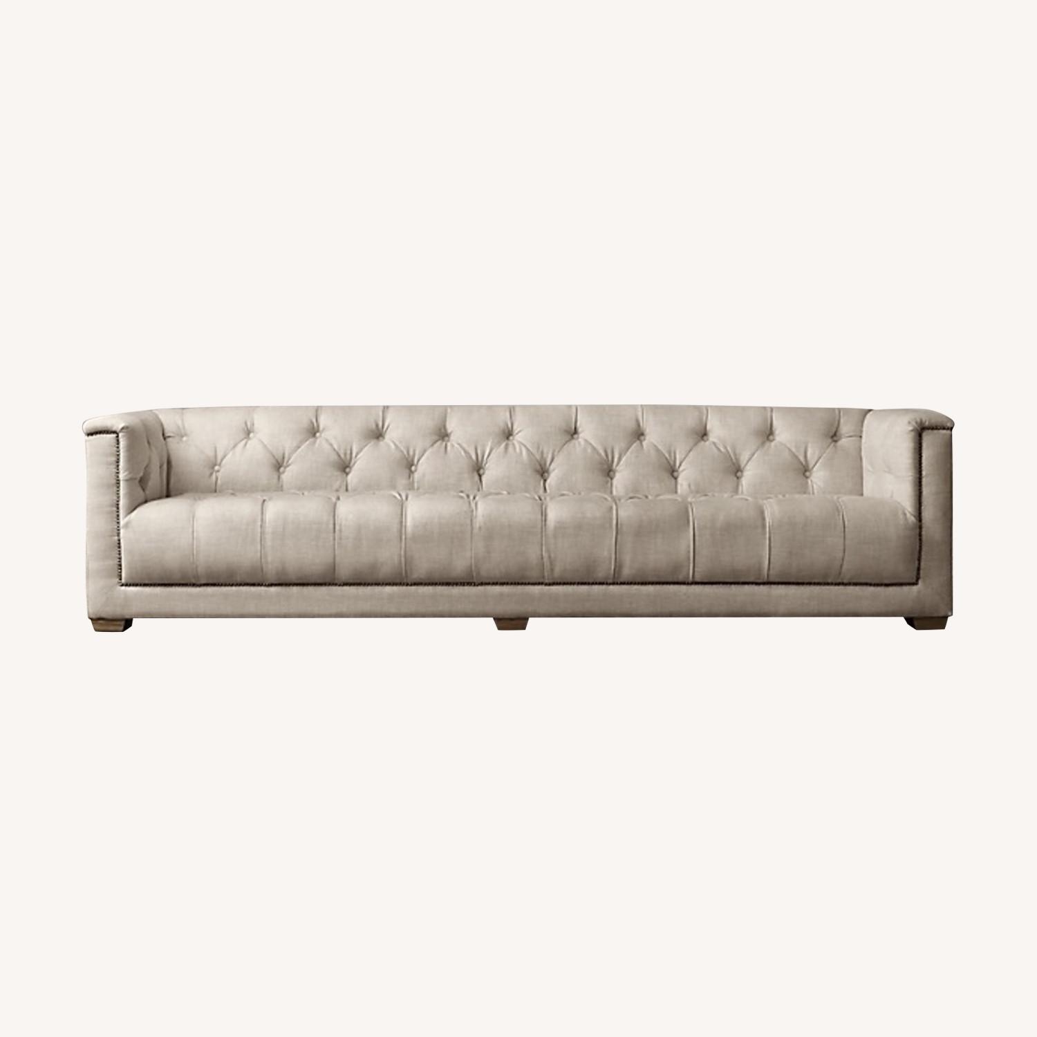 Restoration Hardware Belgium Linen Sofa AptDeco
