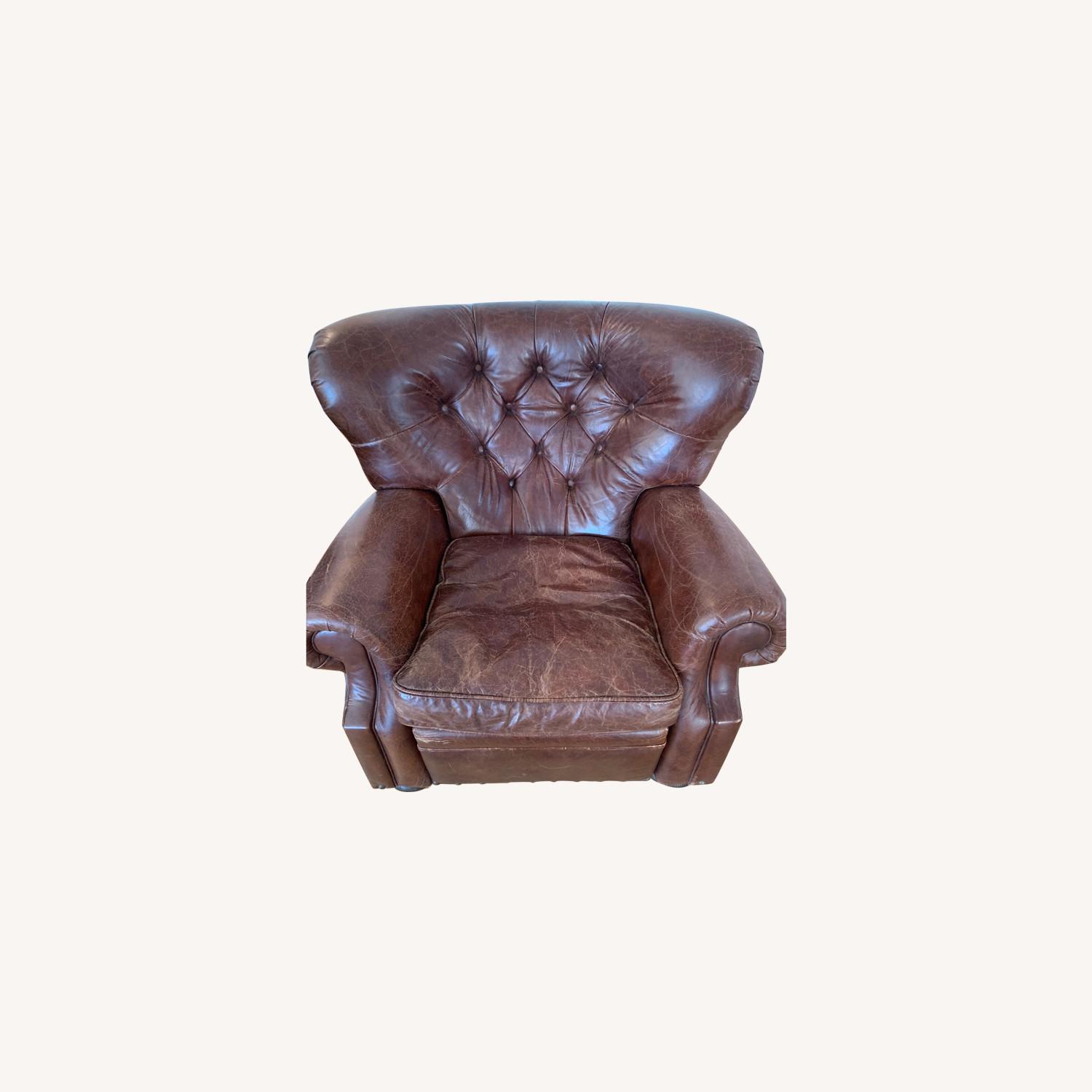 Restoration Hardware Churchill Leather Recliner w/ Nailheads - image-0