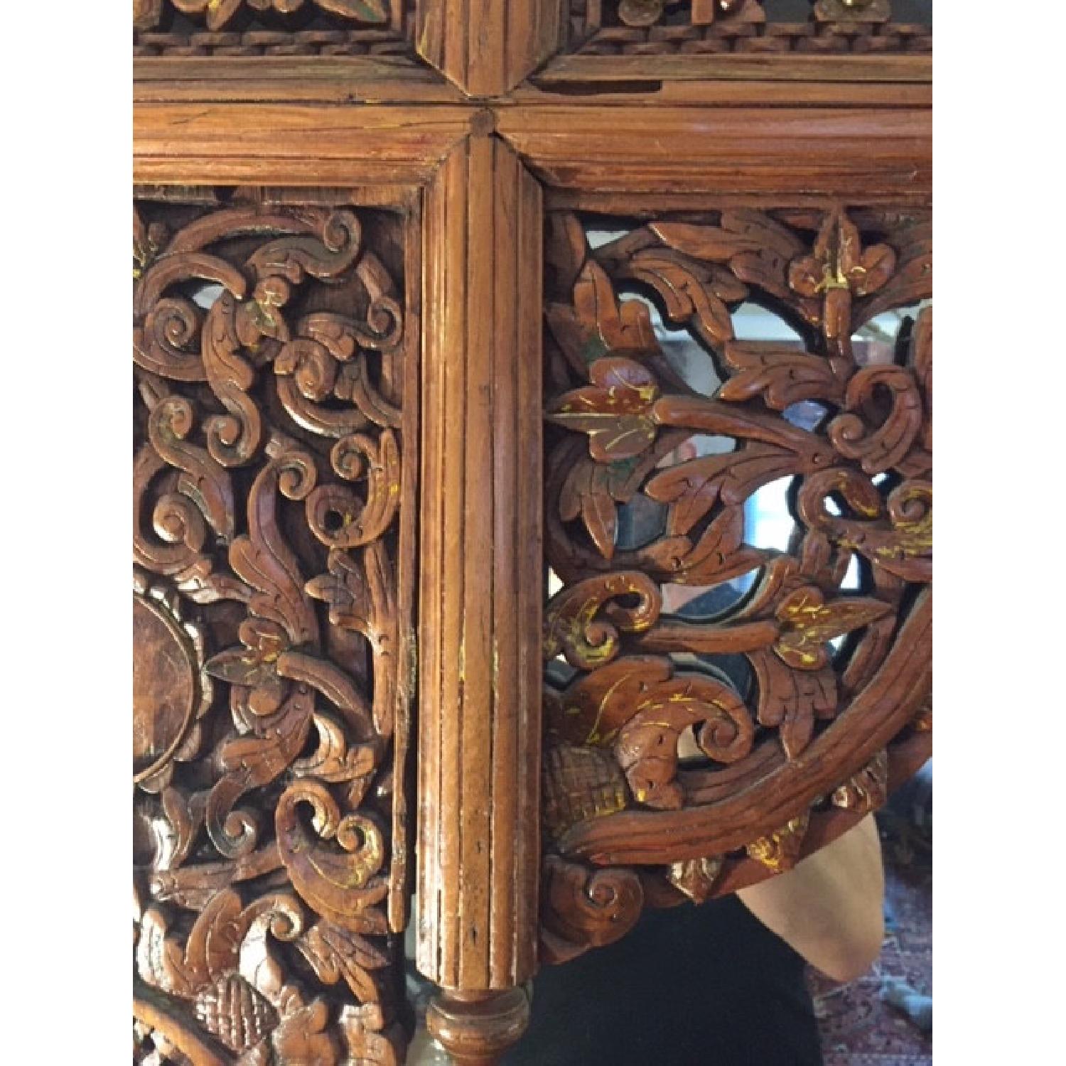 Antique Chinese Carved Wood Mirror - image-14