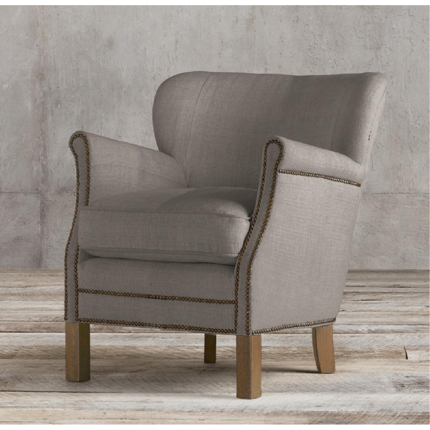 Restoration Hardware Upholstered Professor's Chair in Grey - image-4