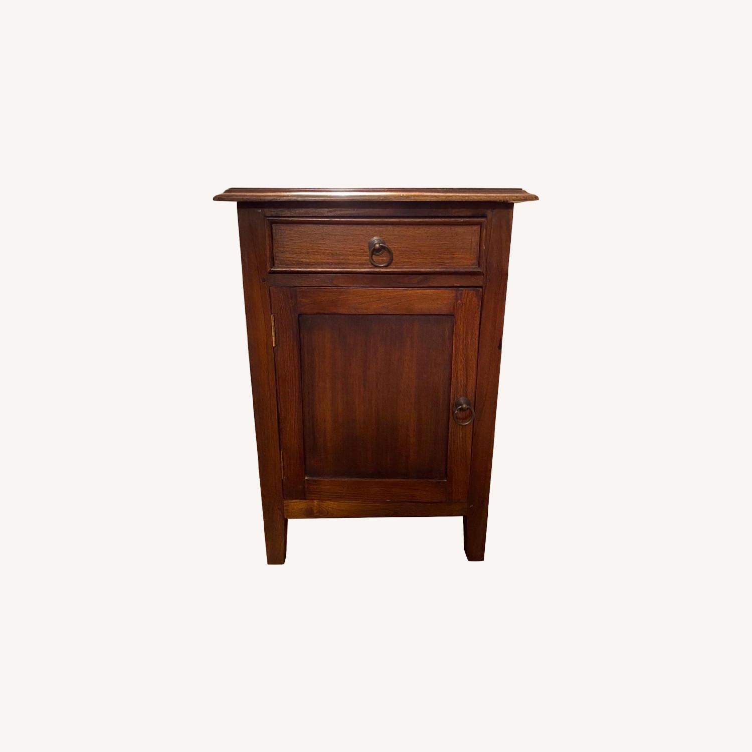 Wood Nightstand w/ Storage - image-0