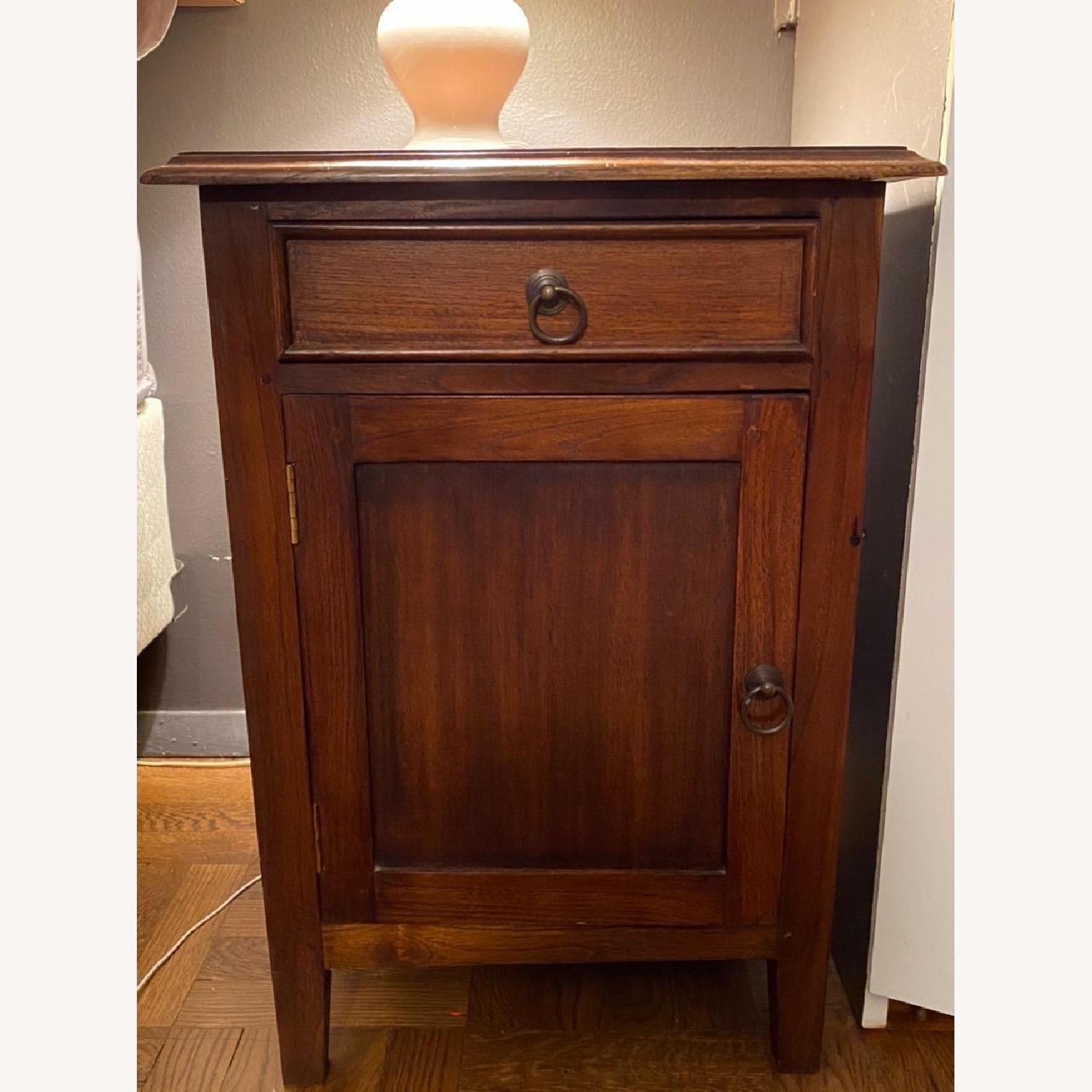 Wood Nightstand w/ Storage - image-1