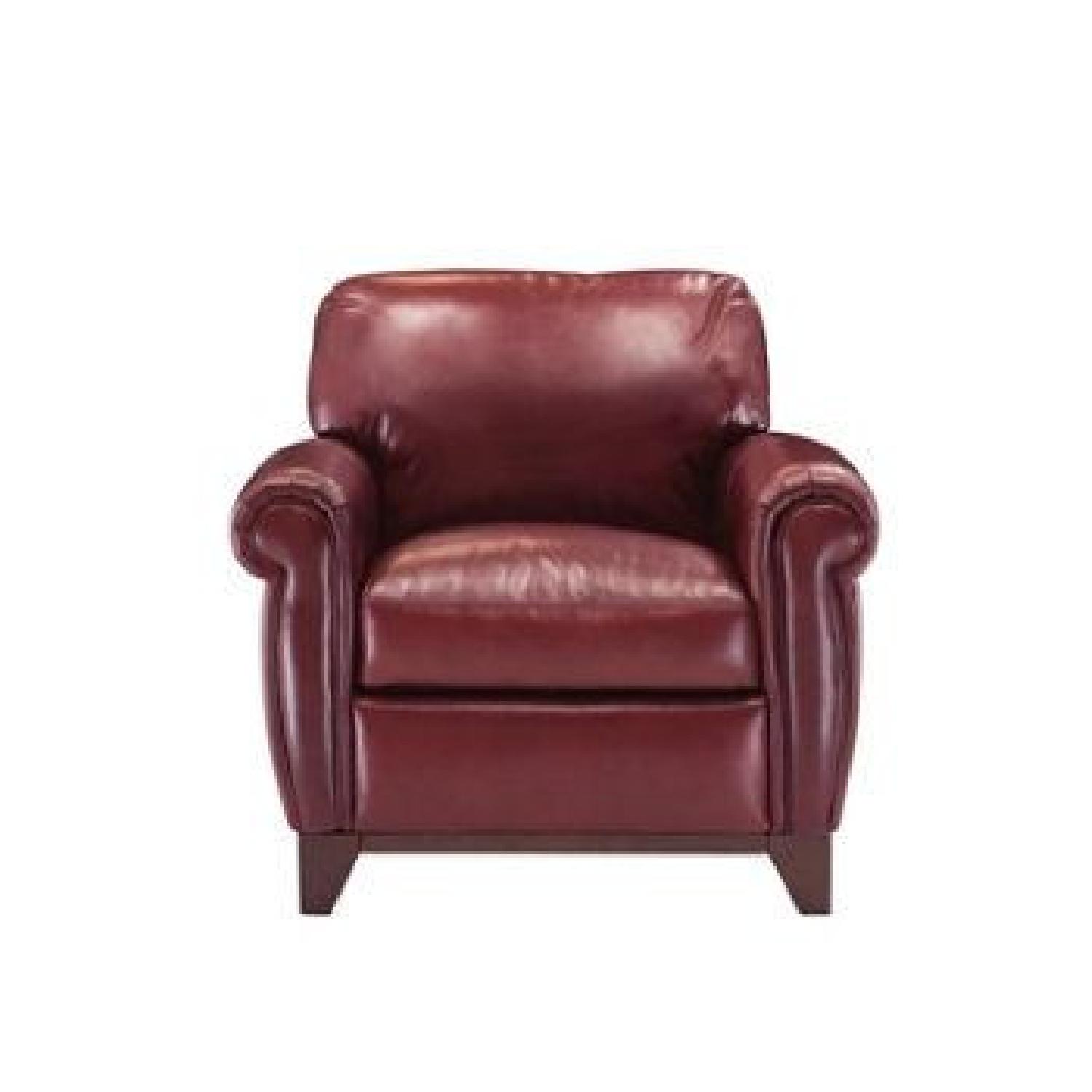 Raymour & Flanigan Red Leather Chair AptDeco
