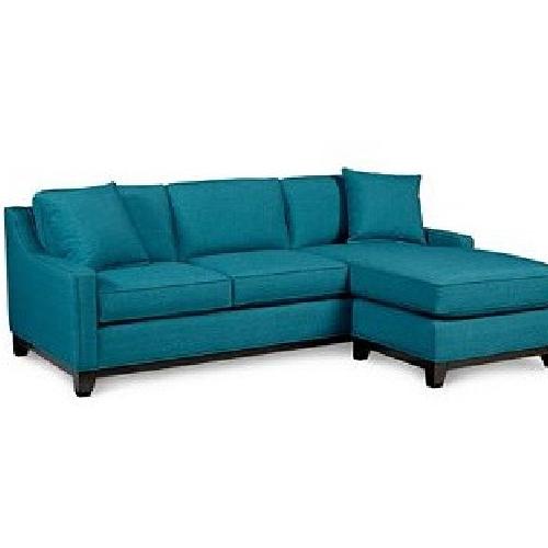 Macy's Keegan Peacock Blue Sectional Sofa w/ Pillows