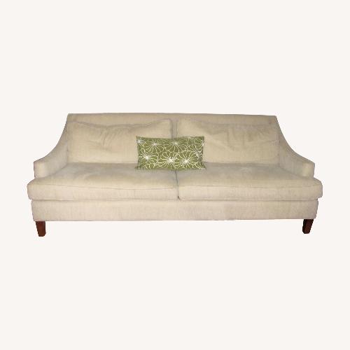 ABC Carpet and Home Beige Goose Down Cushions Sofa