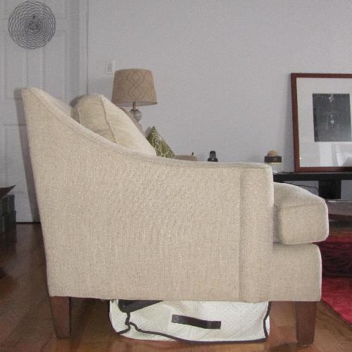 ABC Carpet and Home Beige Goose Down Cushions Sofa