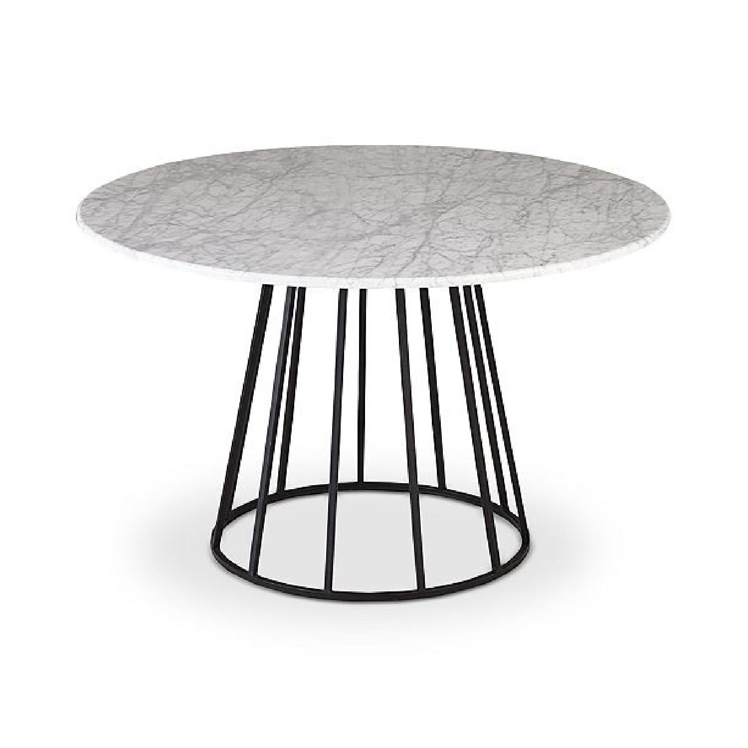 Macy's Round Marble Dining Table w/ 4 Chairs - image-7