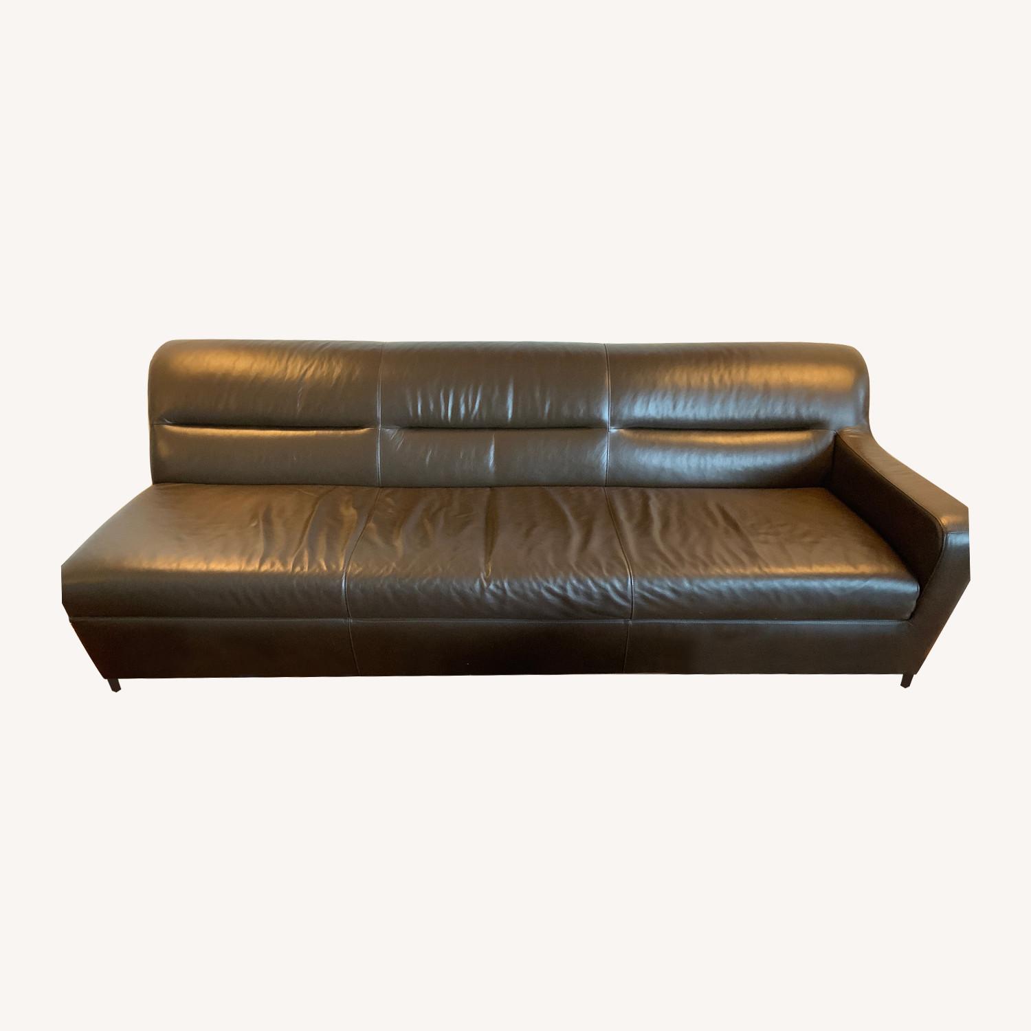 Calligaris Brown Leather Sofa AptDeco