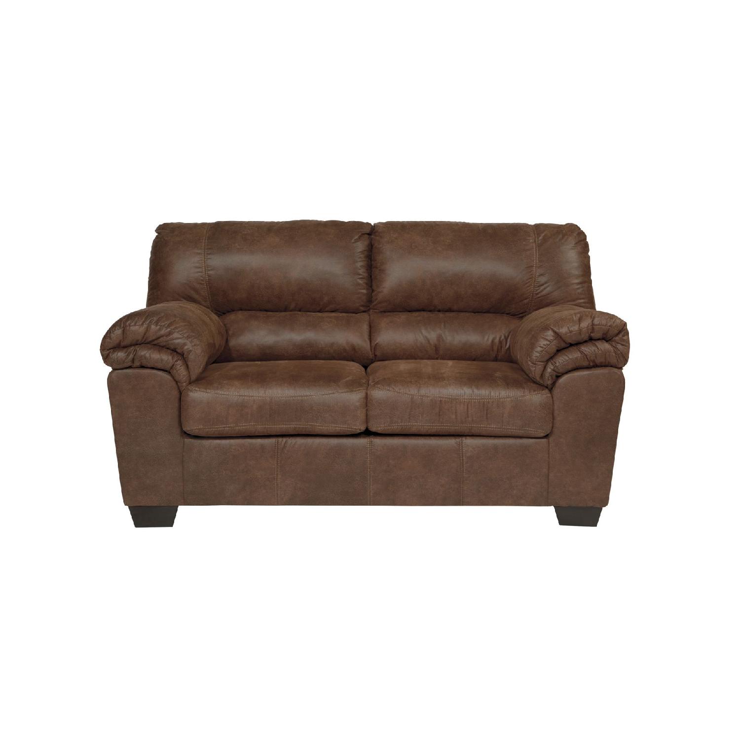 Livingston Leather Look Loveseat AptDeco