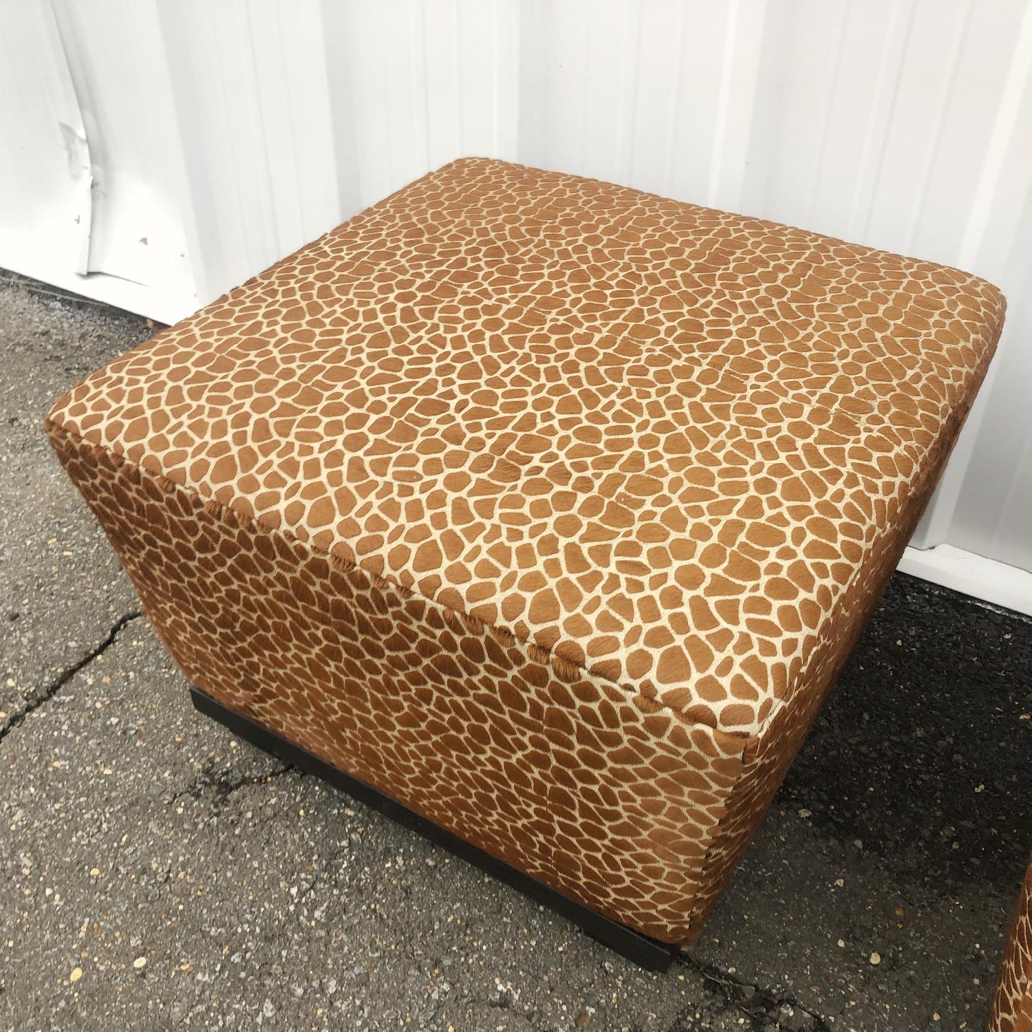 Modern Giraffe Print Ottoman - image-3