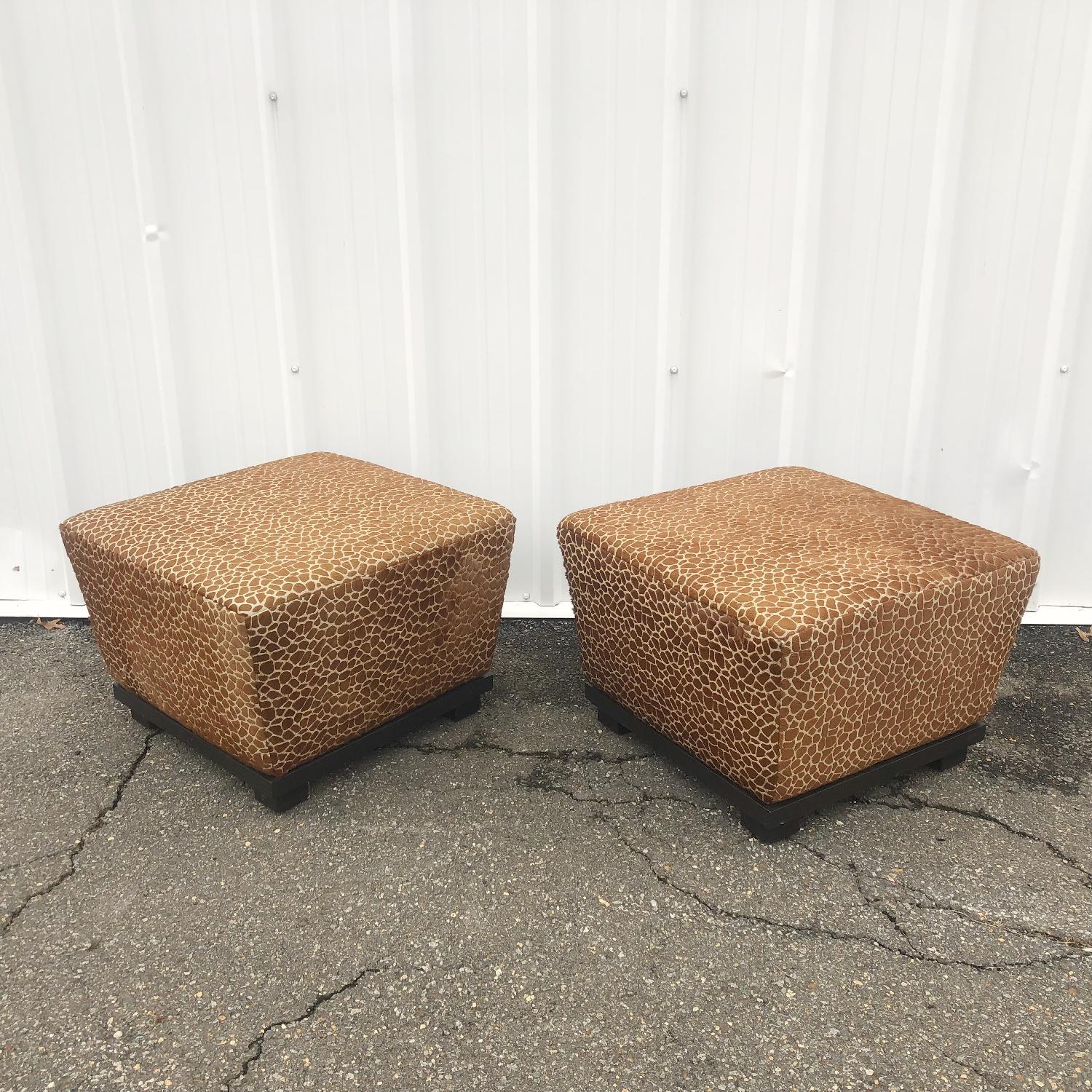 Modern Giraffe Print Ottoman - image-4