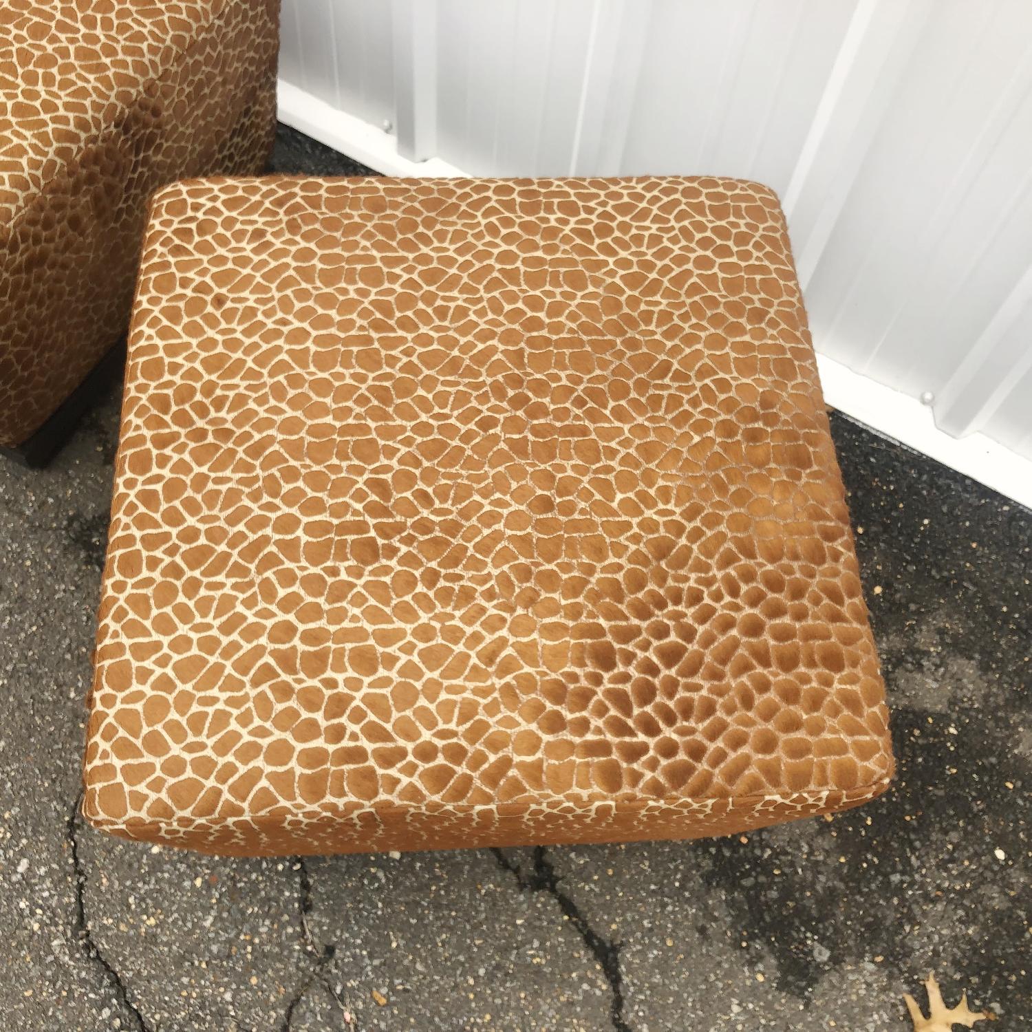 Modern Giraffe Print Ottoman - image-6
