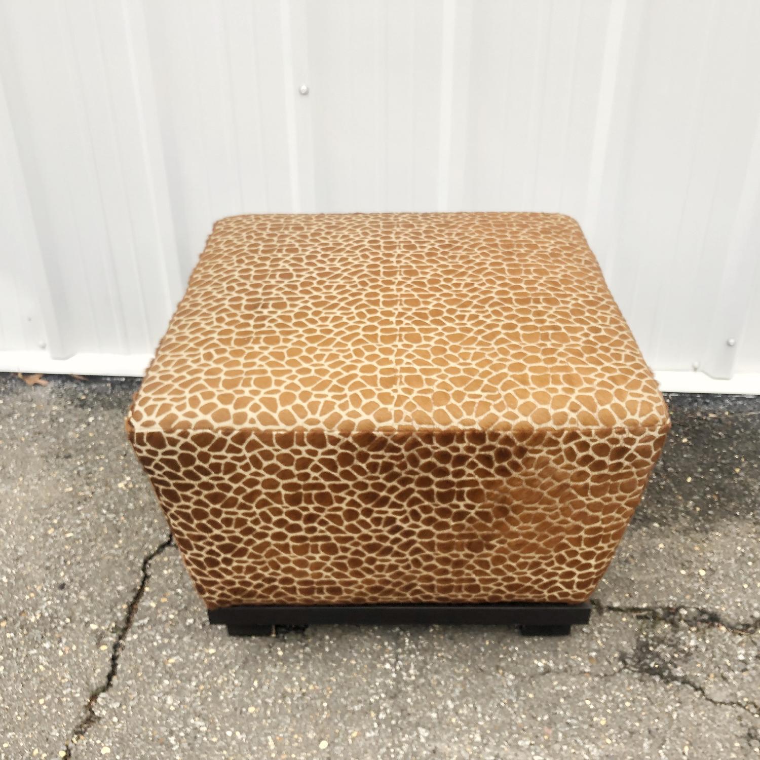 Modern Giraffe Print Ottoman - image-7