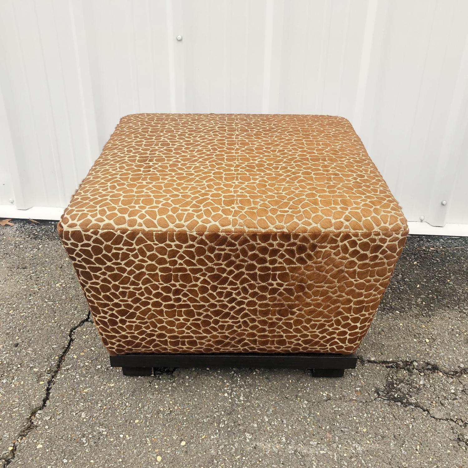 Modern Giraffe Print Ottoman - image-9