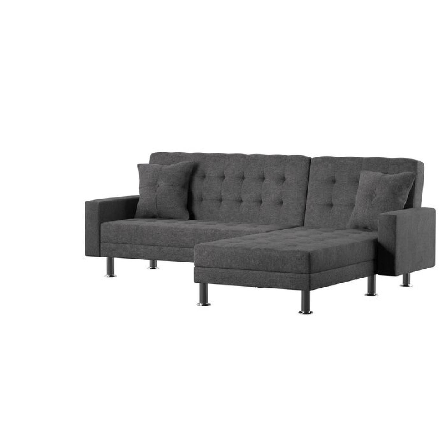Mercury Row Nuttall Reversible Chaise Sleeper Sectional Sofa AptDeco